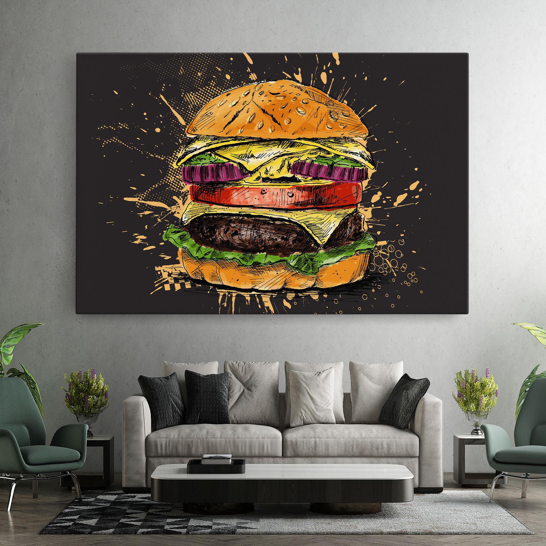 Картина на платно Burger Drawing mockup 7