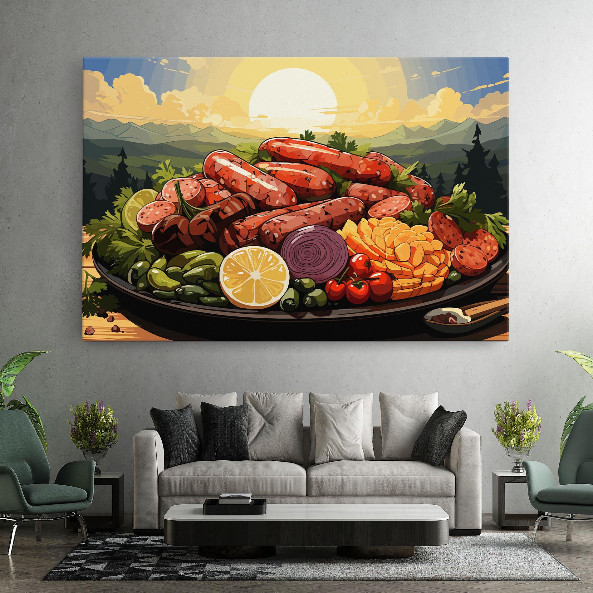 Картина на платно Sunset Sousages mockup 7