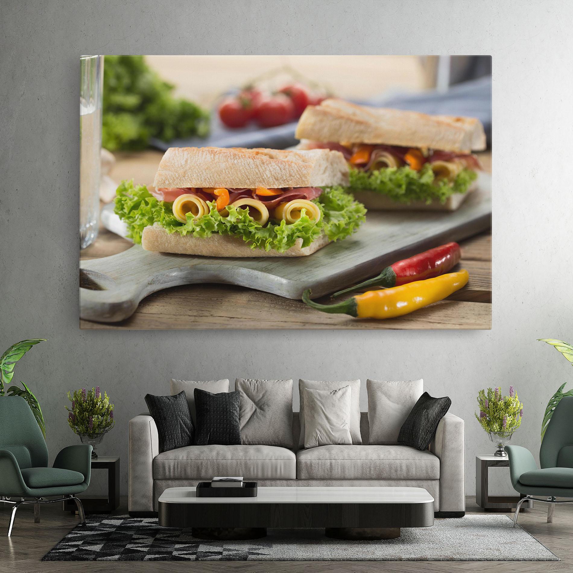 Картина на платно Yum Sandwich mockup 7