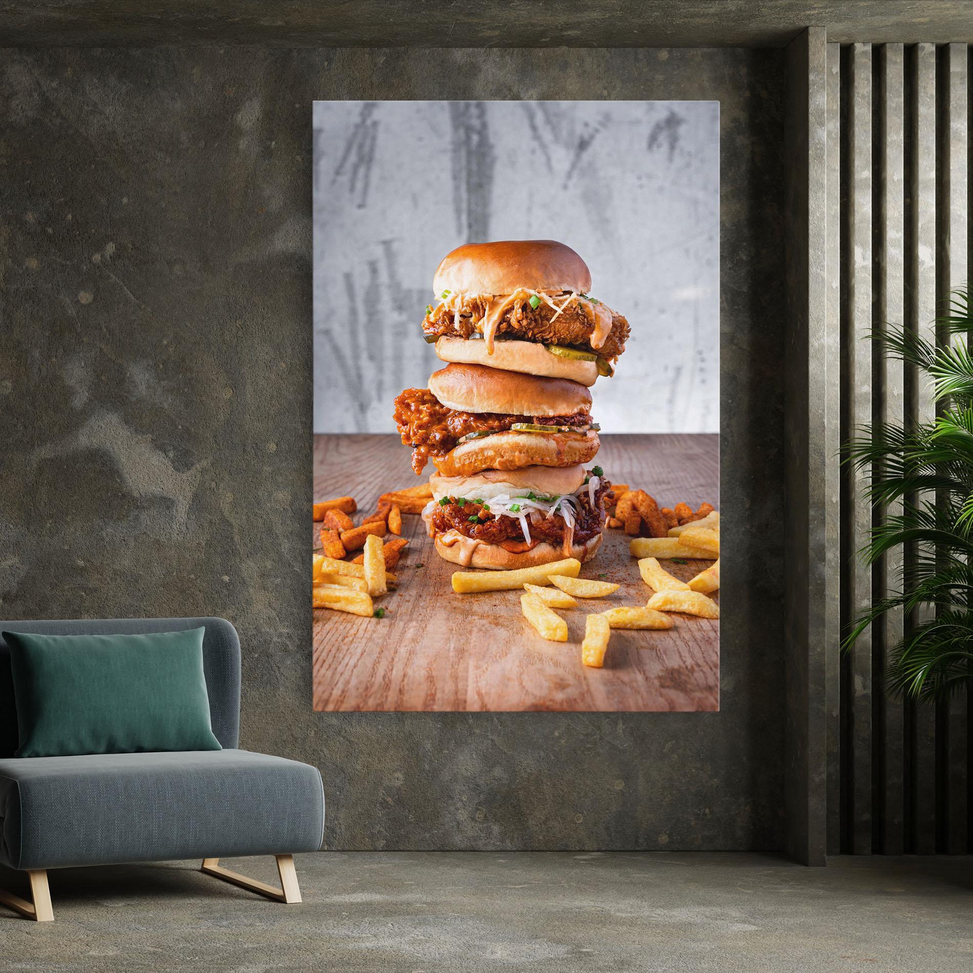 Картина на платно Triple Hamburger mockup 7
