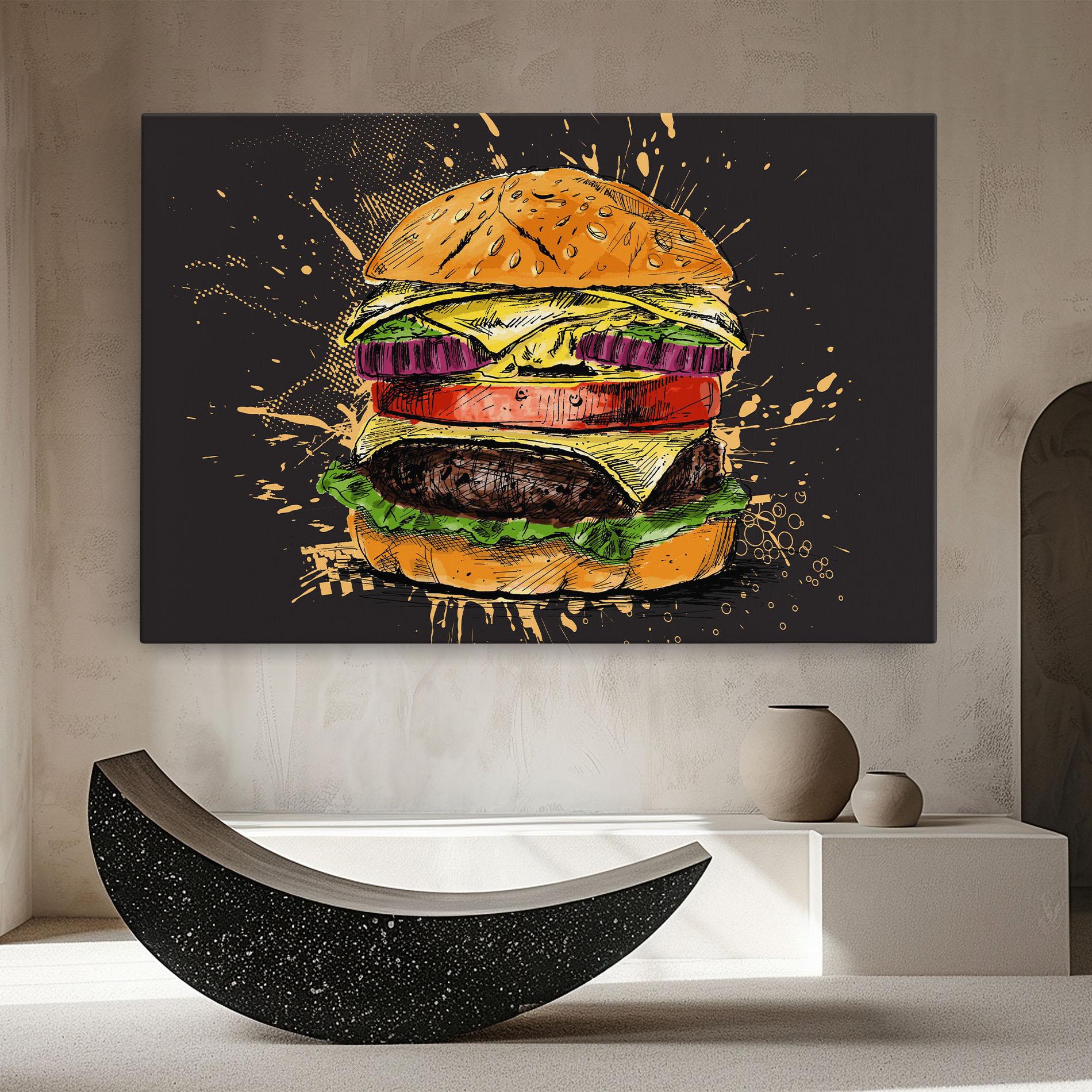 Картина на платно Burger Drawing mockup 8