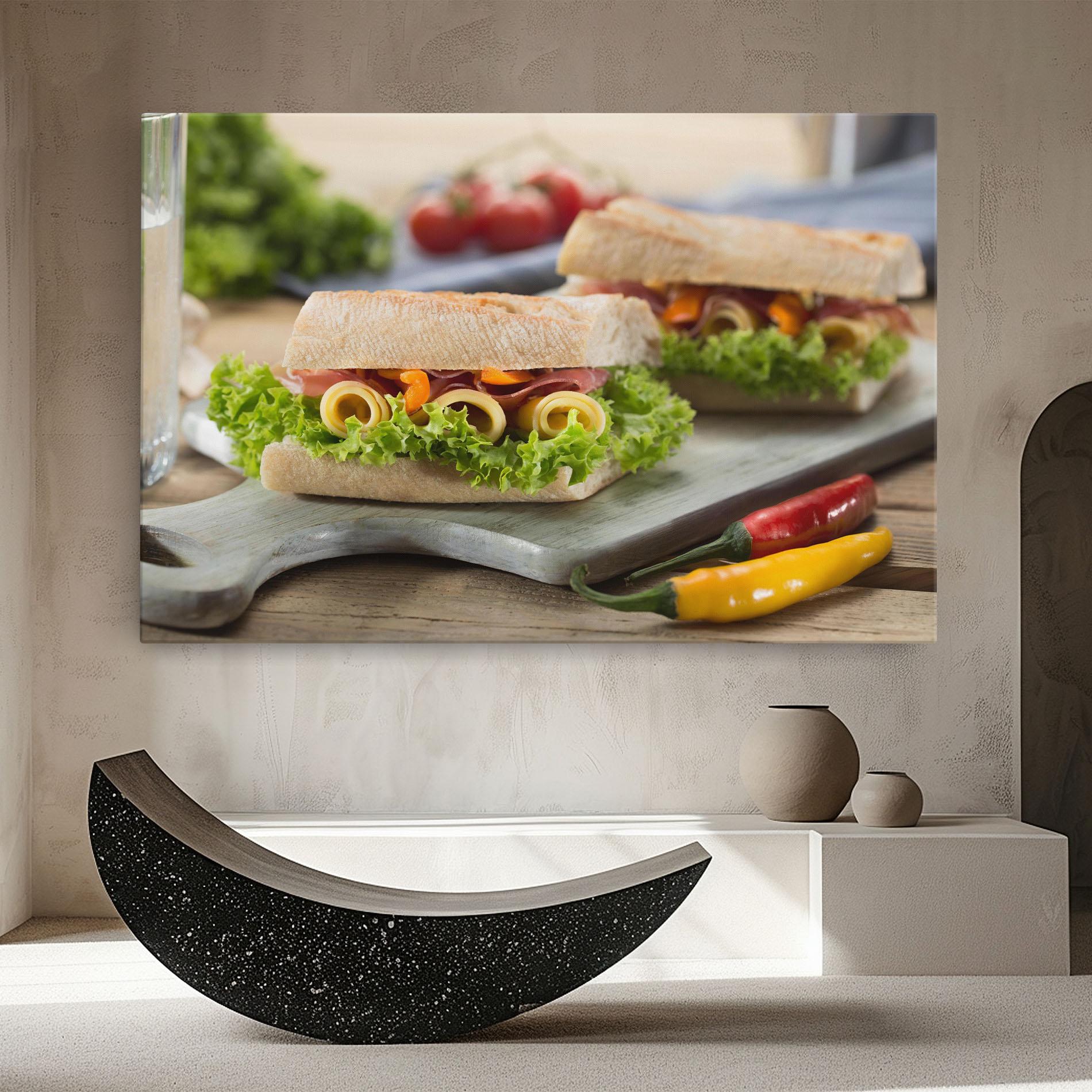 Картина на платно Yum Sandwich mockup 8