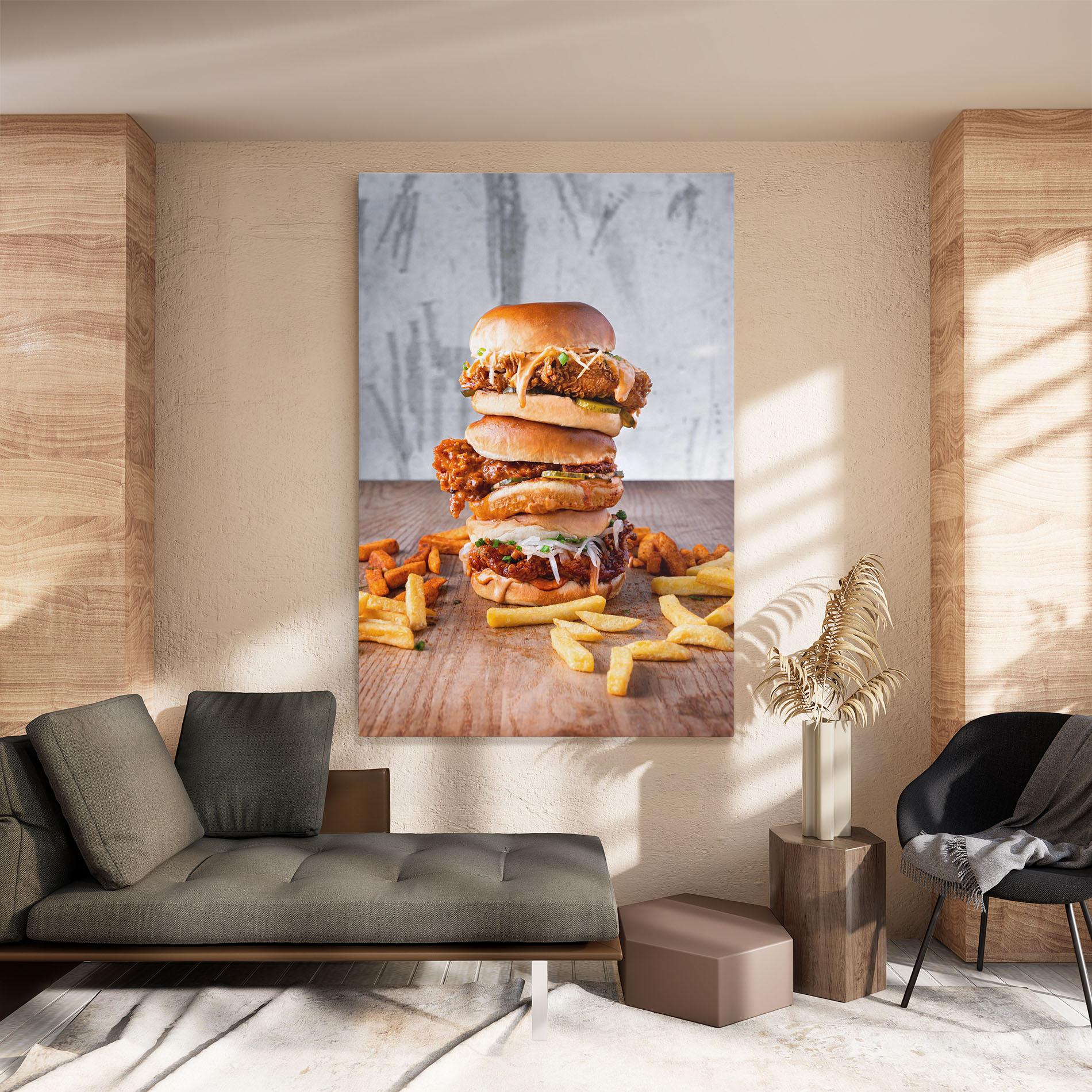 Картина на платно Triple Hamburger mockup 8