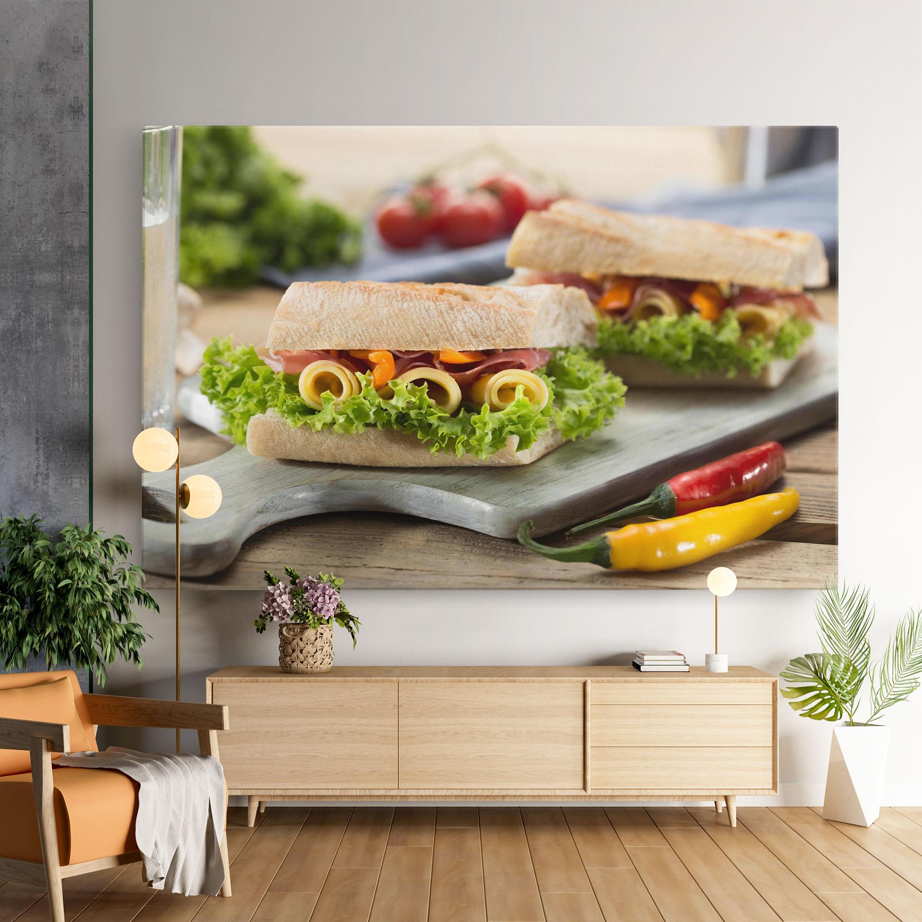 Картина на платно Yum Sandwich mockup 9