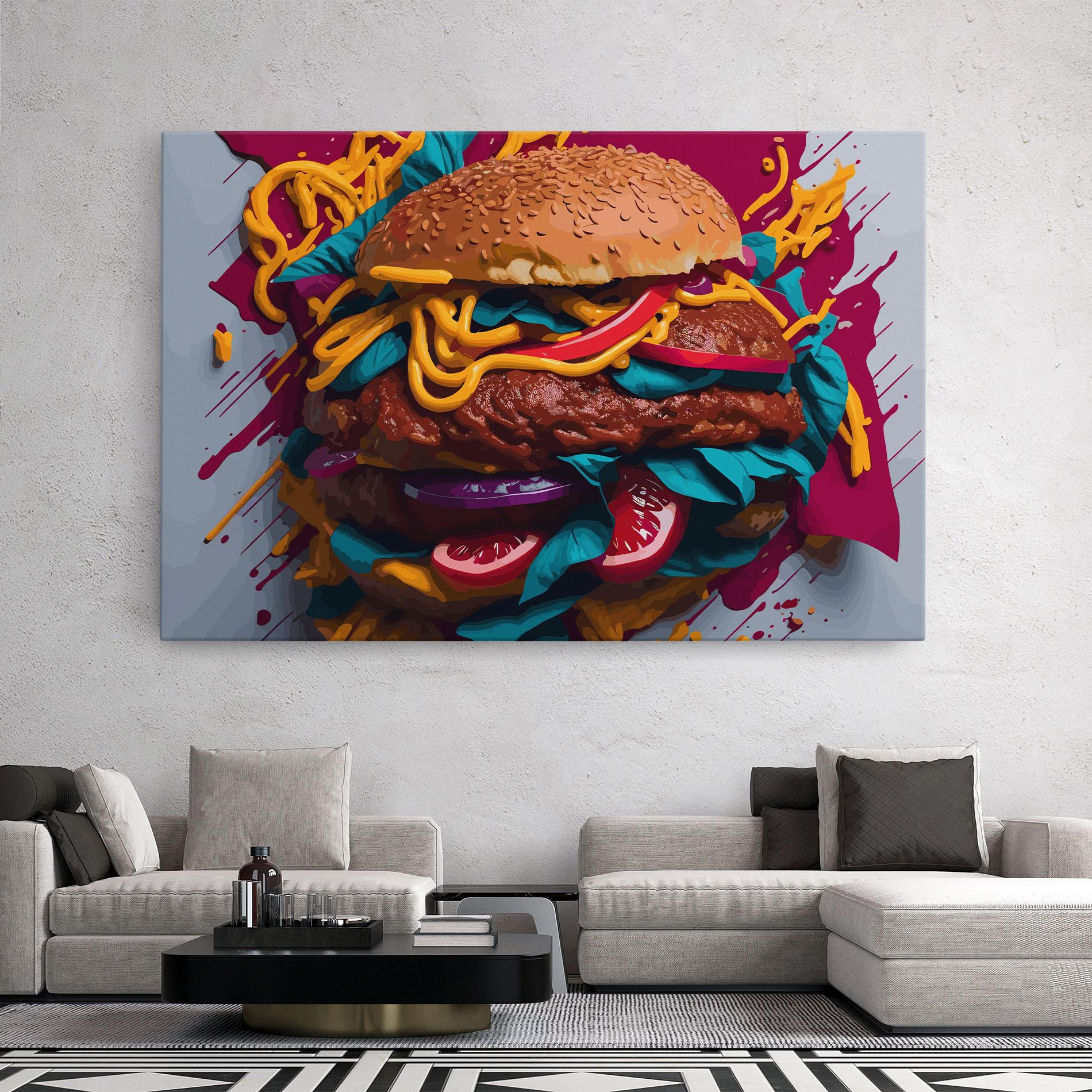 Картина на платно Crazy Burger mockup 2