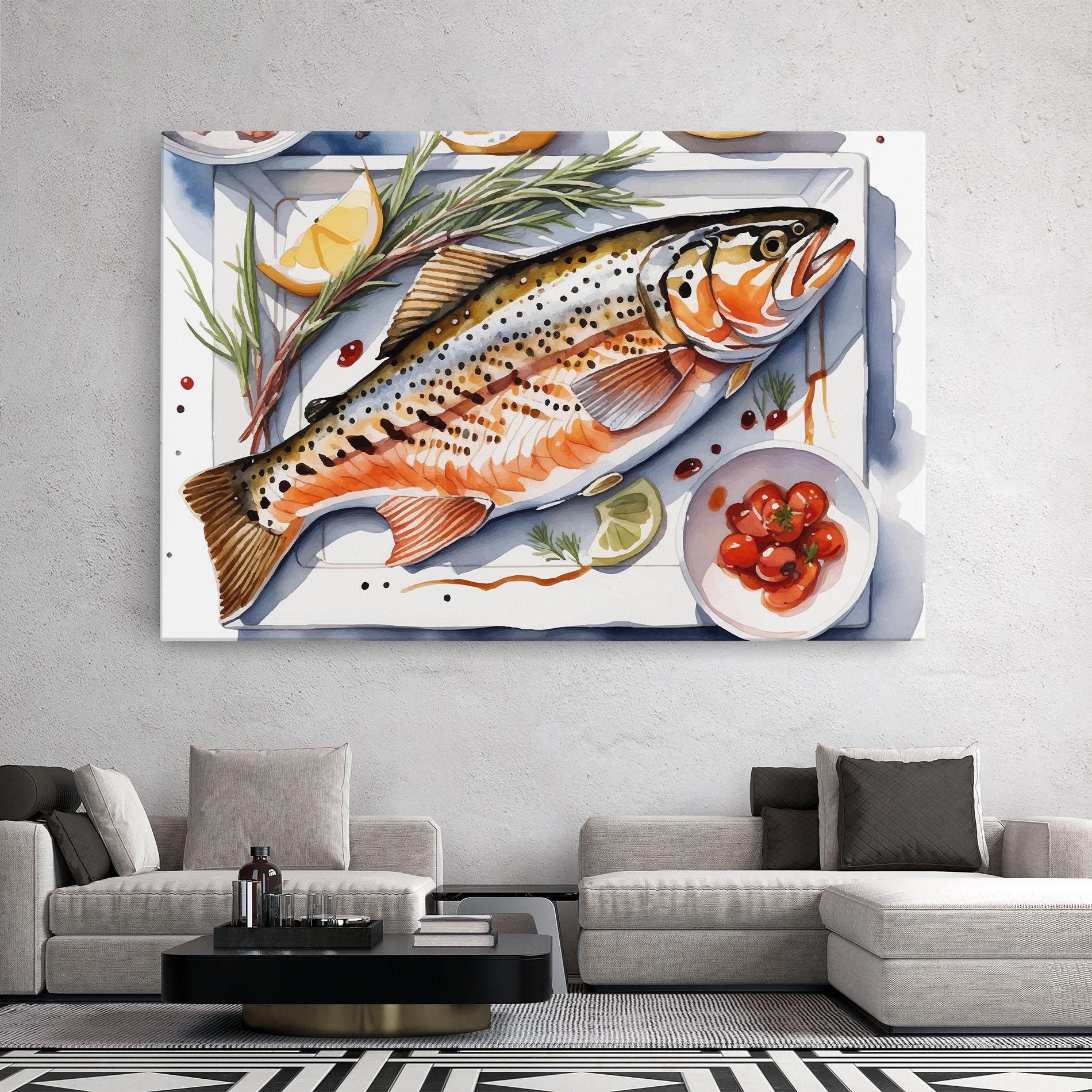 Картина на платно Grilled Trout mockup 2