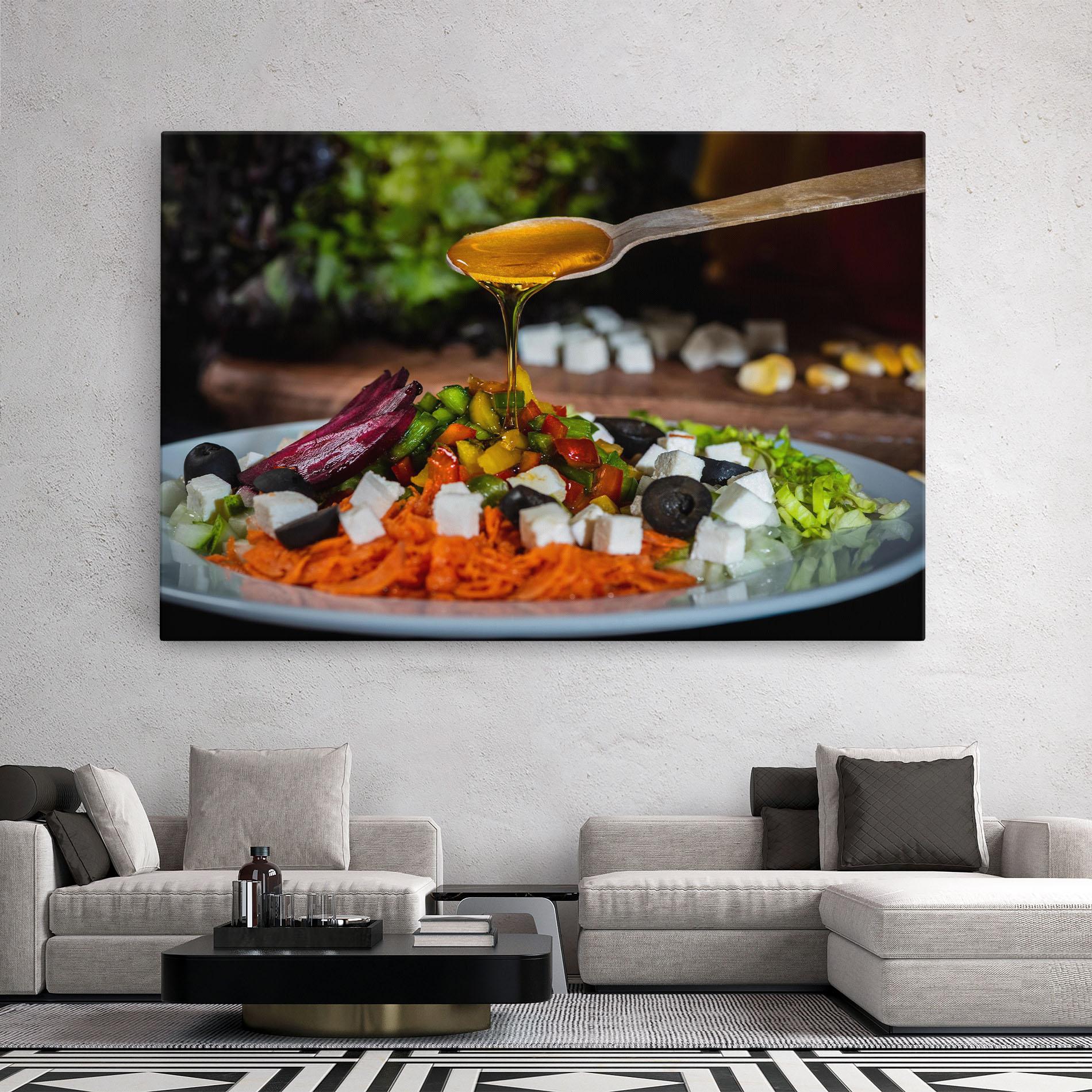 Картина на платно Honey Over Food mockup 2