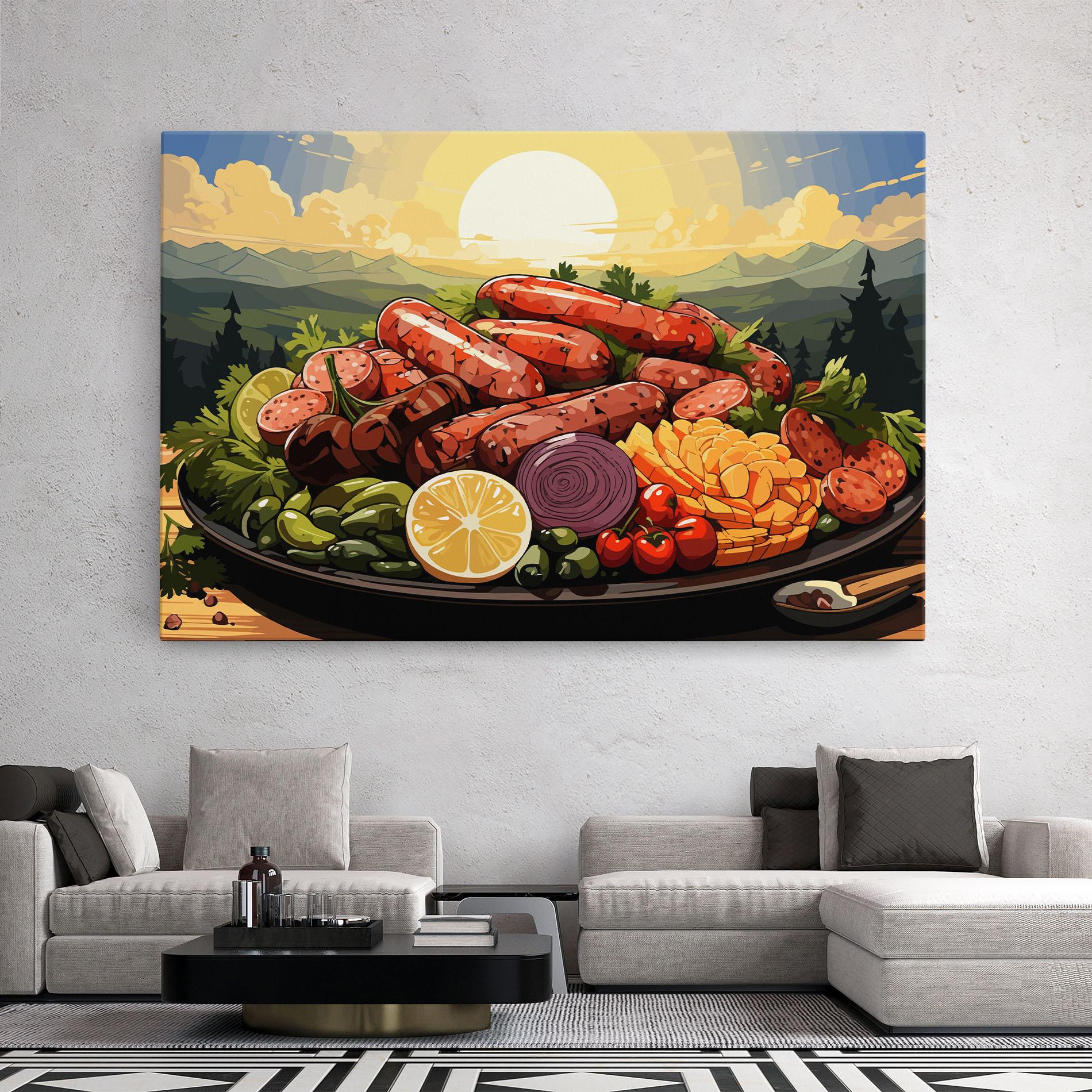 Картина на платно Sunset Sousages mockup 2