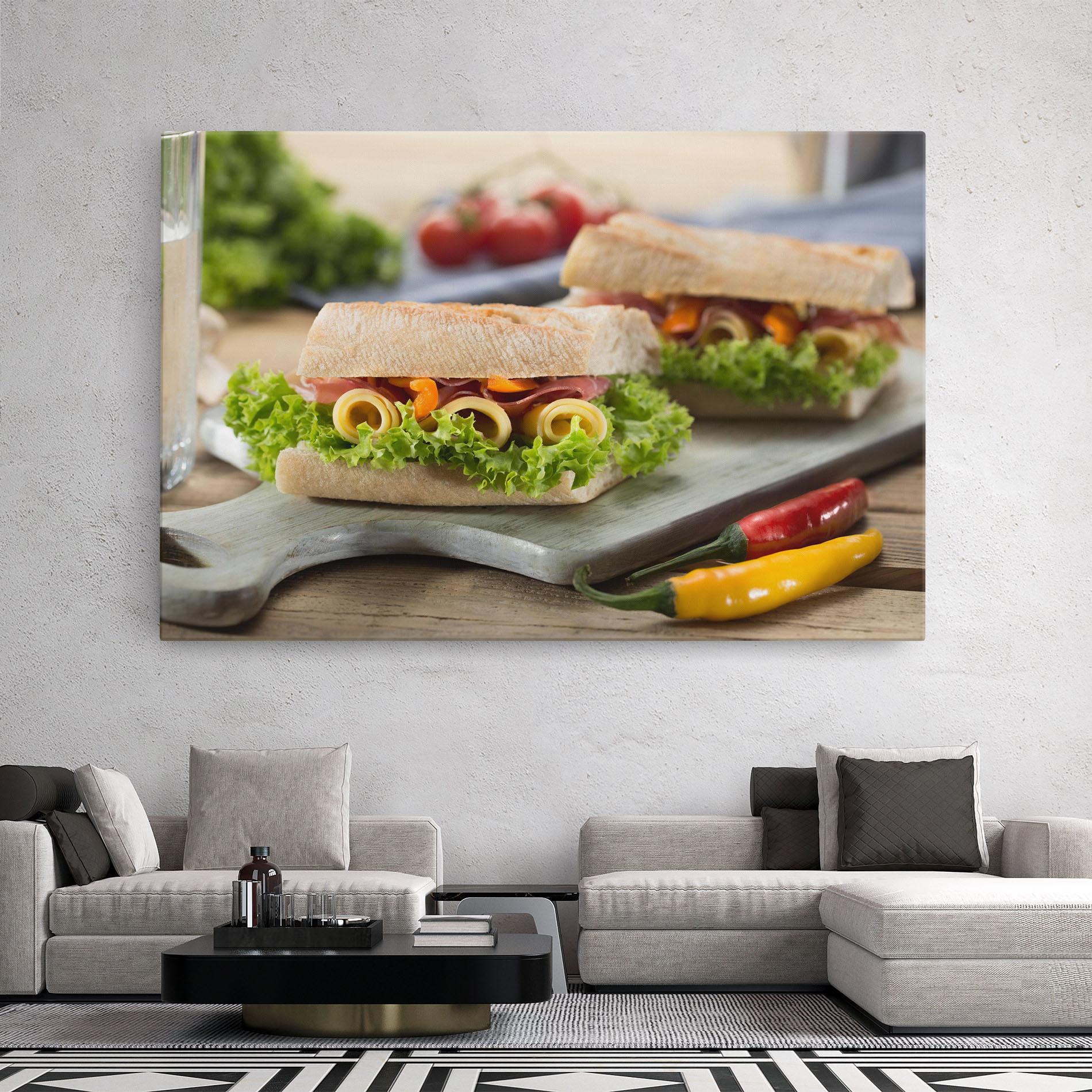 Картина на платно Yum Sandwich mockup 2
