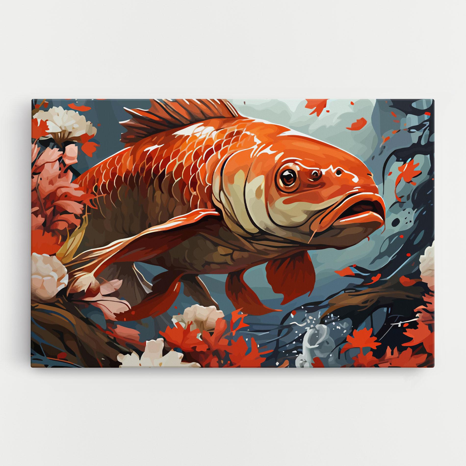 Картина на платно Orange Koi mockup 0