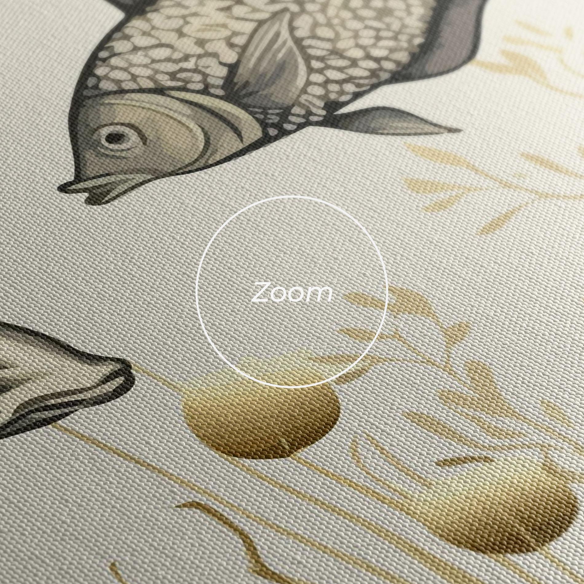 Картина на платно Grey Gold Fish mockup 3