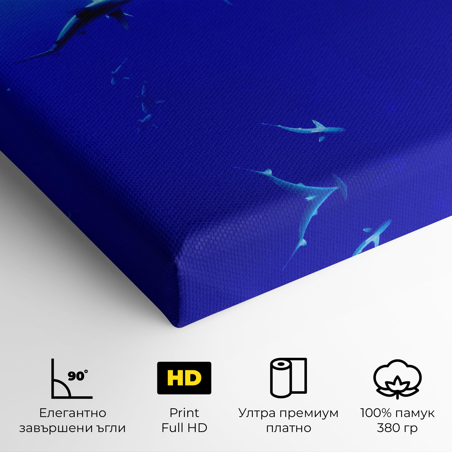 Картина на платно Baby Sharks mockup 4