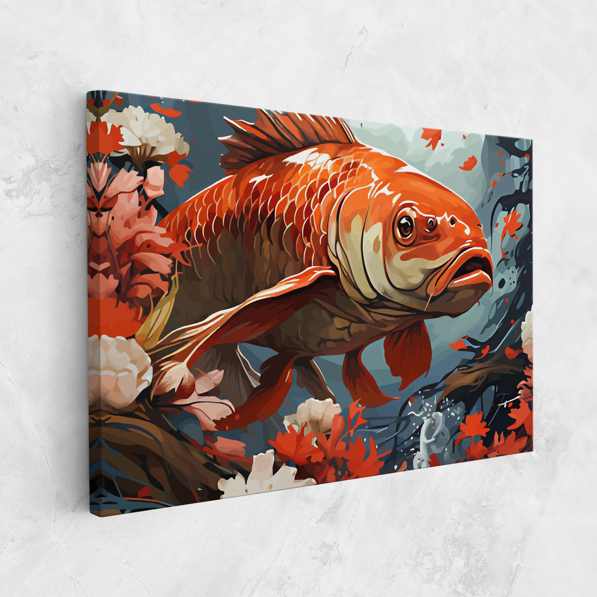 Картина на платно Orange Koi mockup 1