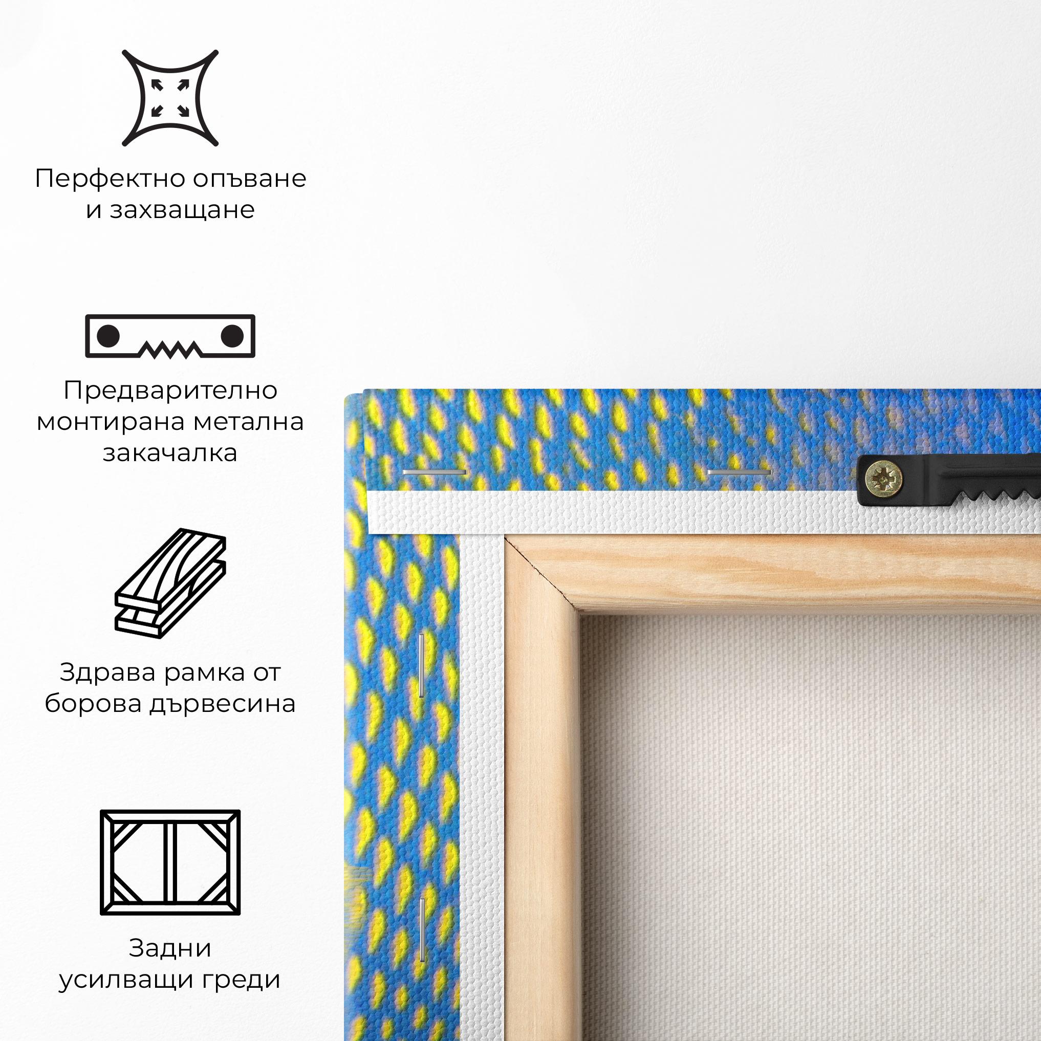 Картина на платно Blue Yellow Fish mockup 5