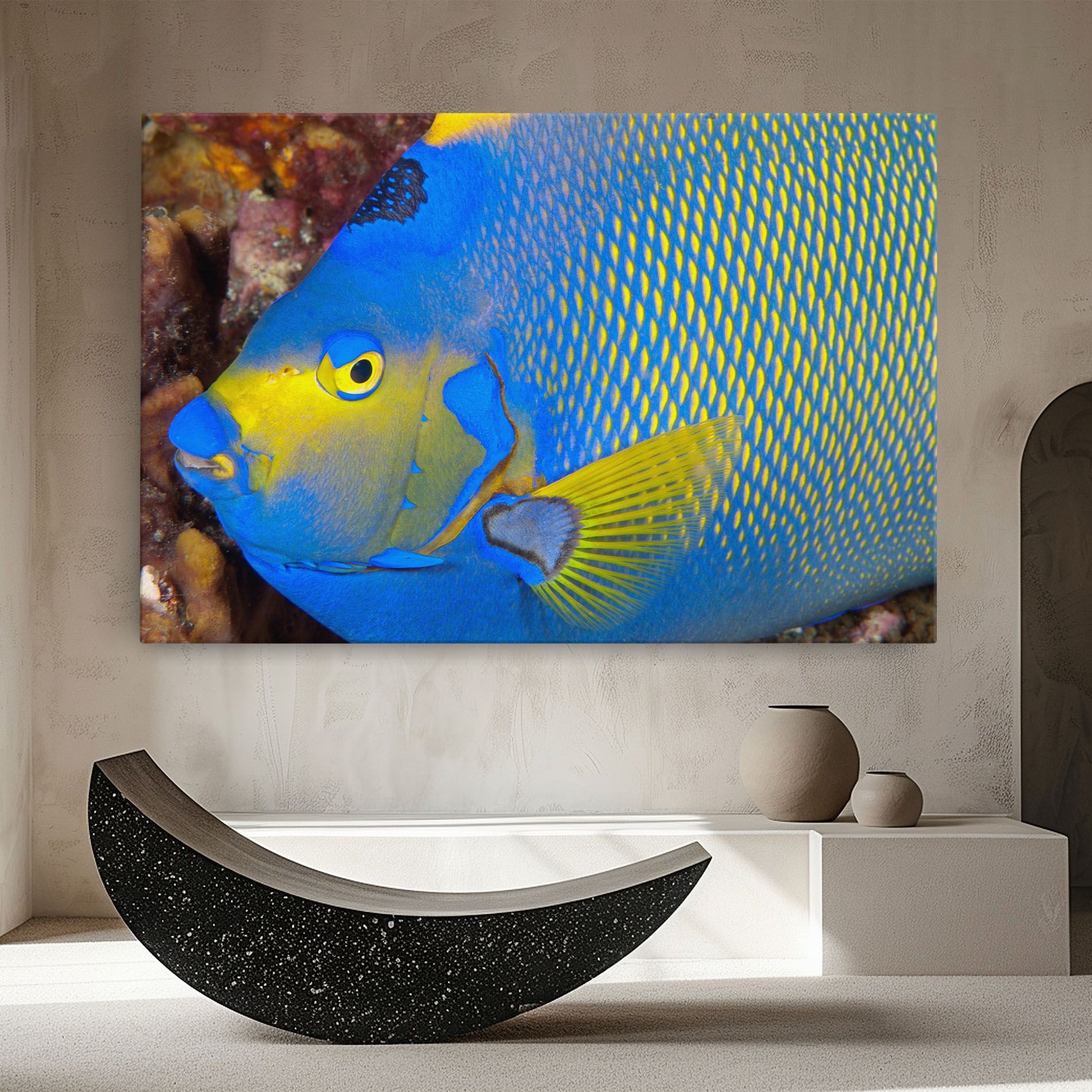 Blue Yellow Fish mockup 8