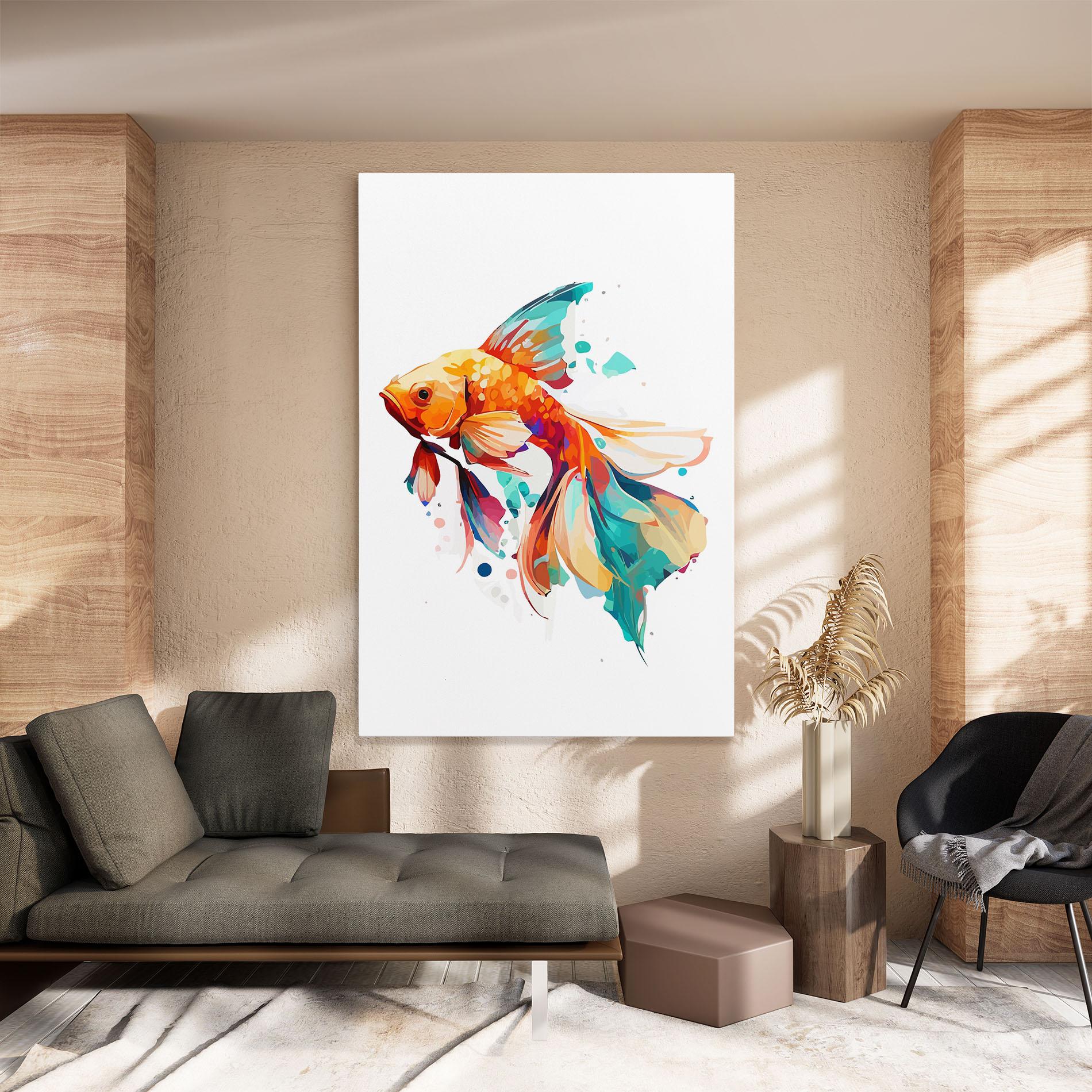 Картина на платно Blue Orange Fish mockup 8