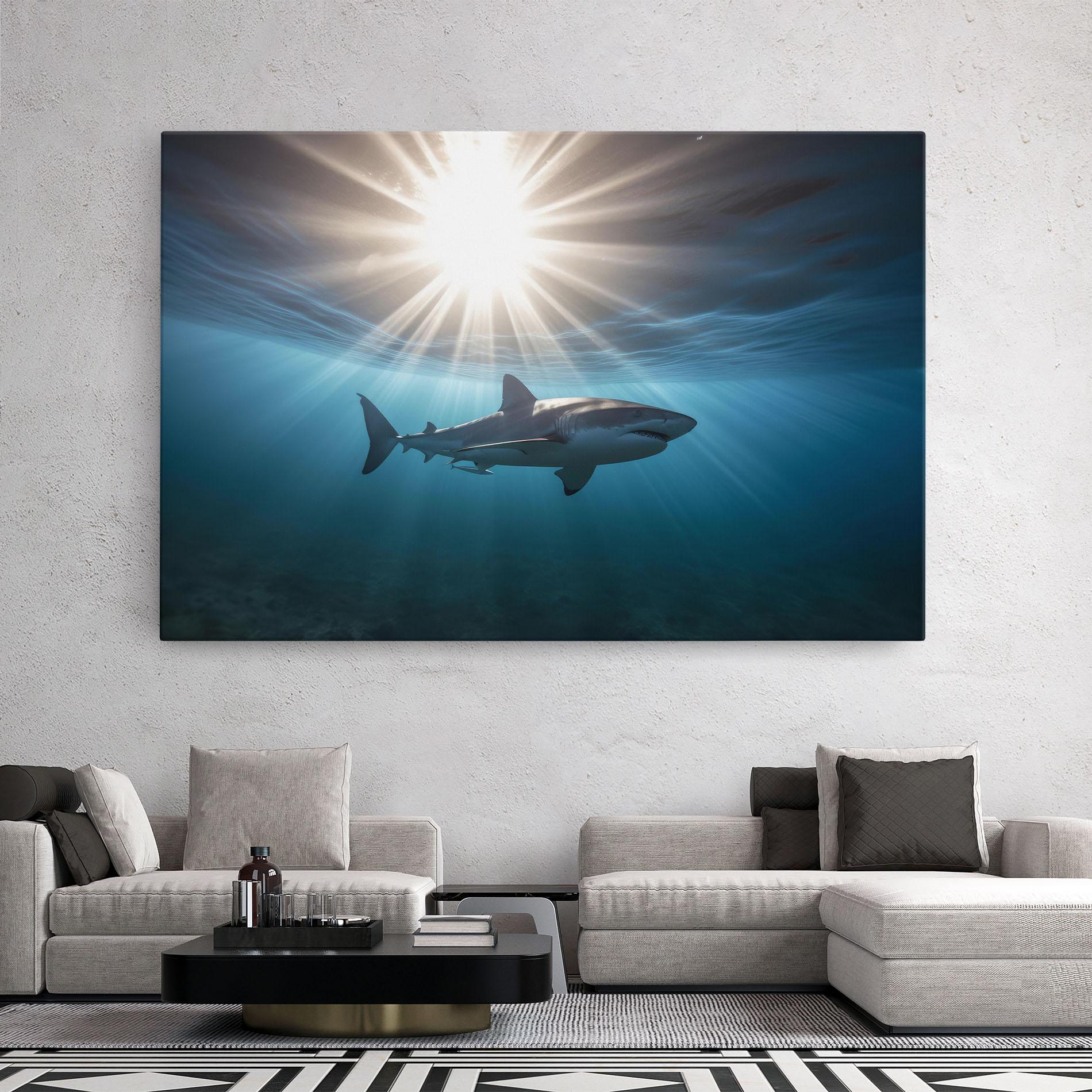 Картина на платно Big Shark mockup 2