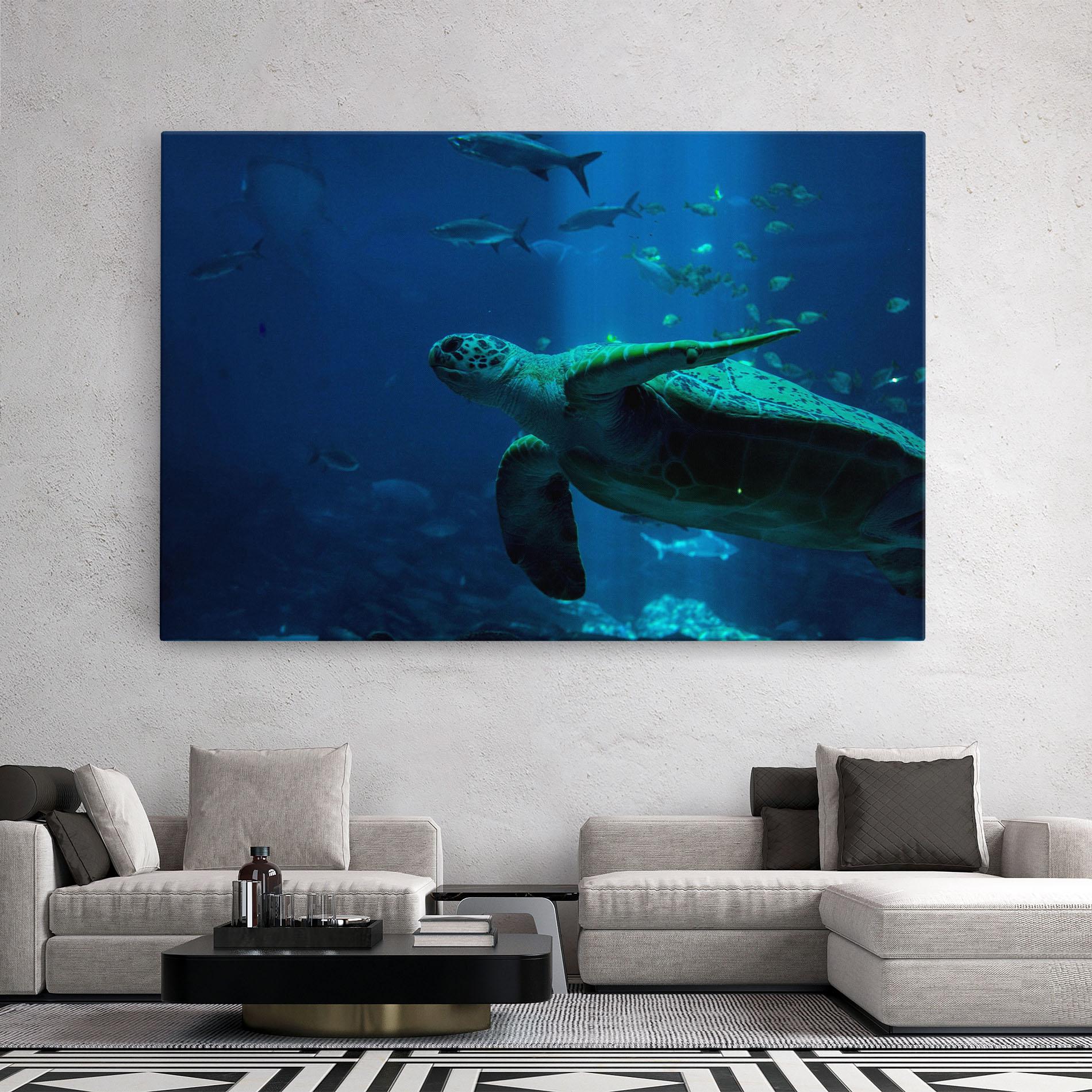 Картина на платно Green Turtule mockup 2