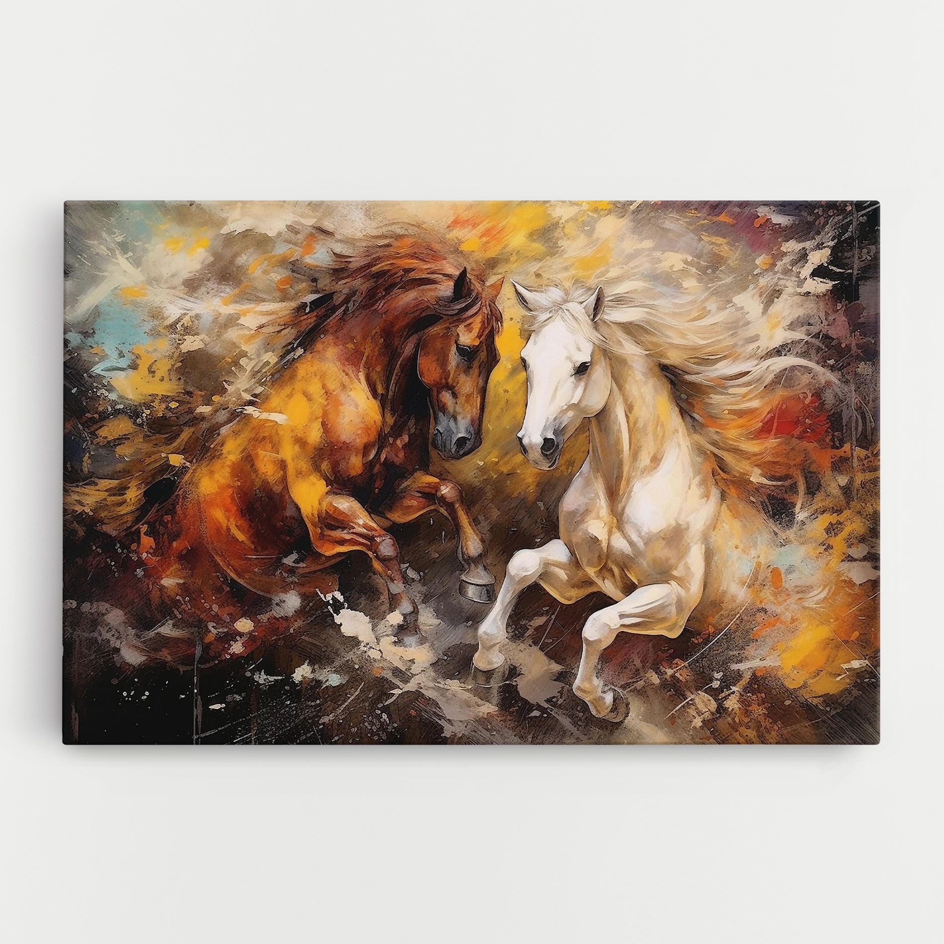 Brown White Horses mockup 0