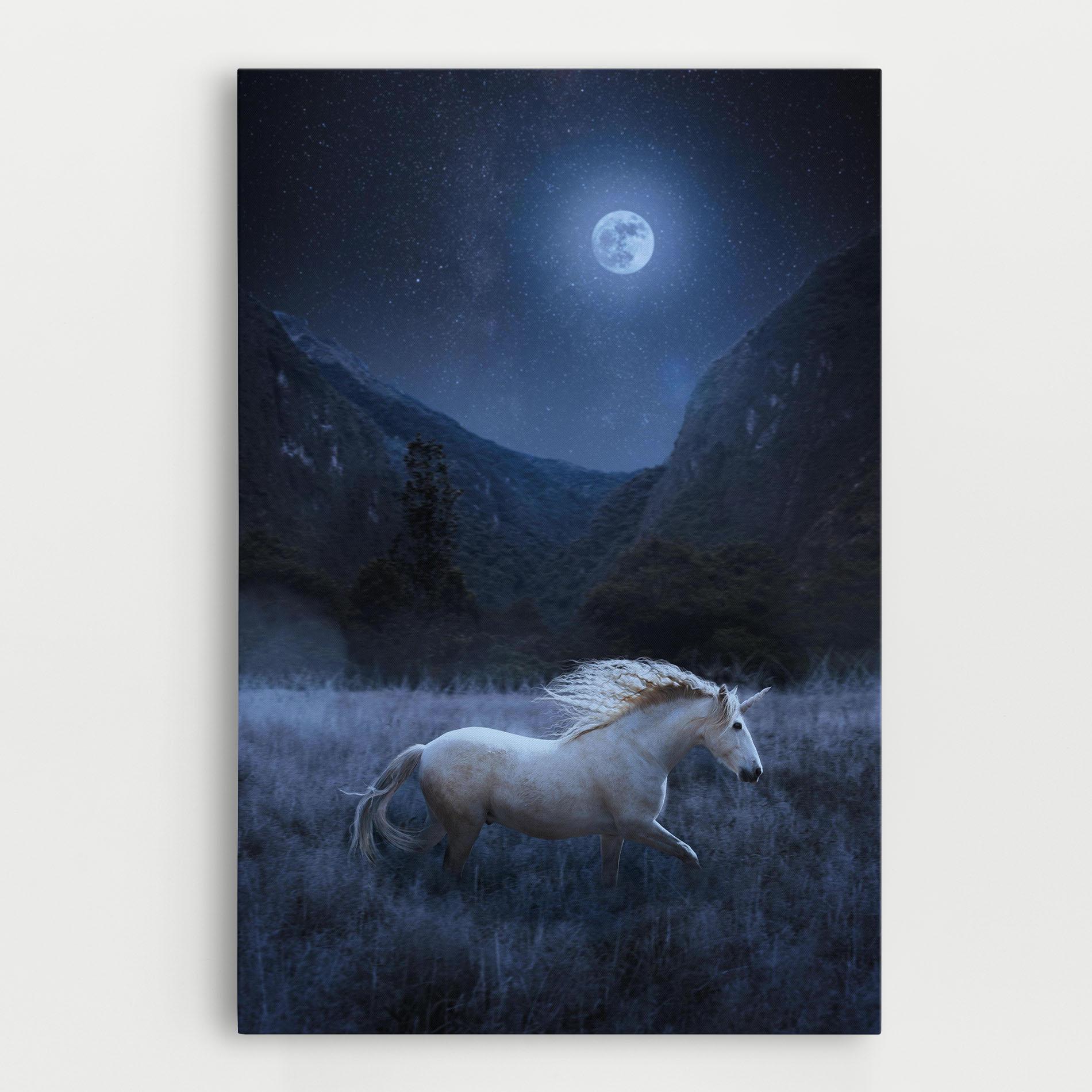 Картина на платно Blue Moon Unicorn mockup 0