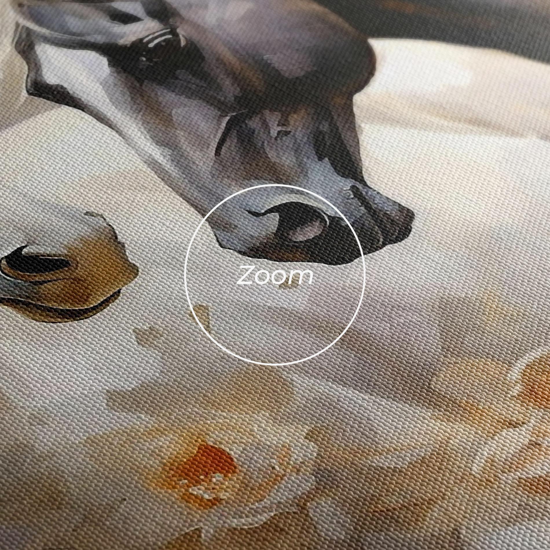 Картина на платно Black And White Horses mockup 3