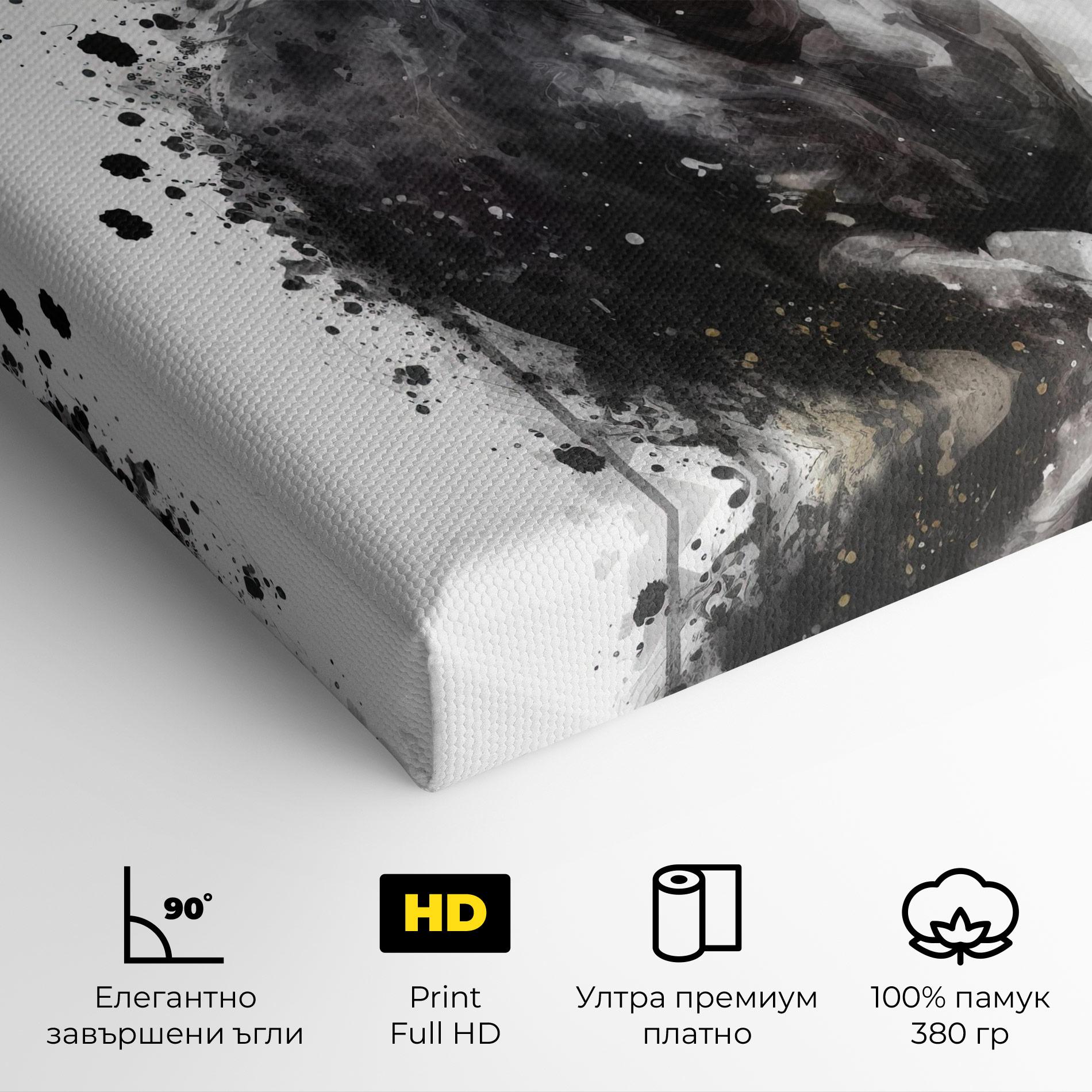 Картина на платно Black Horse mockup 4