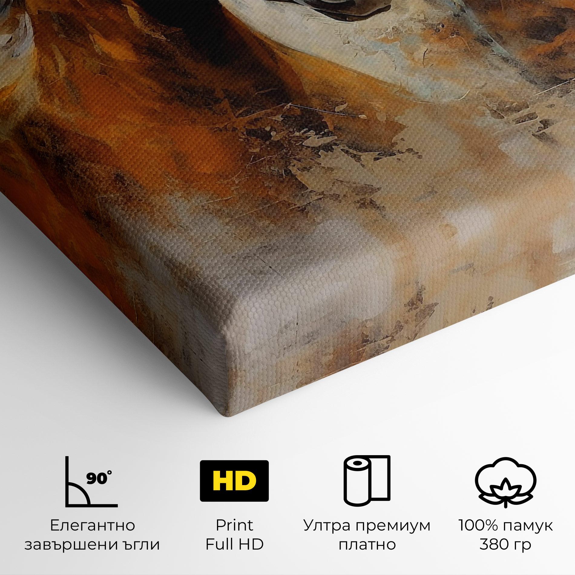 Картина на платно Brown Horses Staying mockup 4