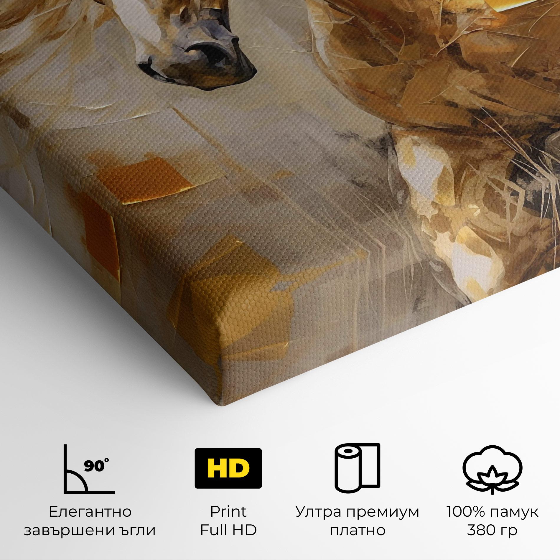 Картина на платно Light Brown Horse mockup 4