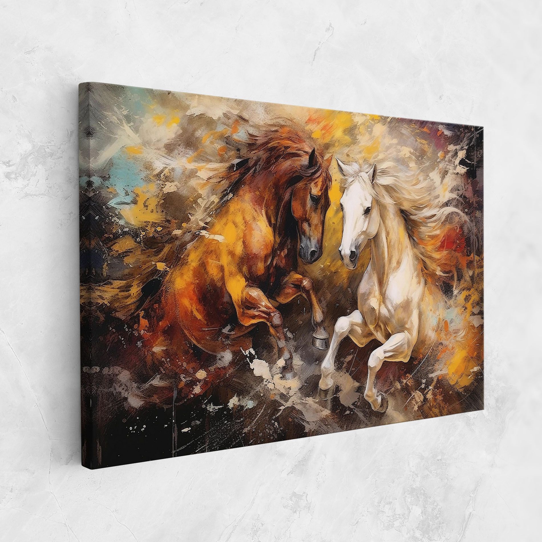 Brown White Horses mockup 1