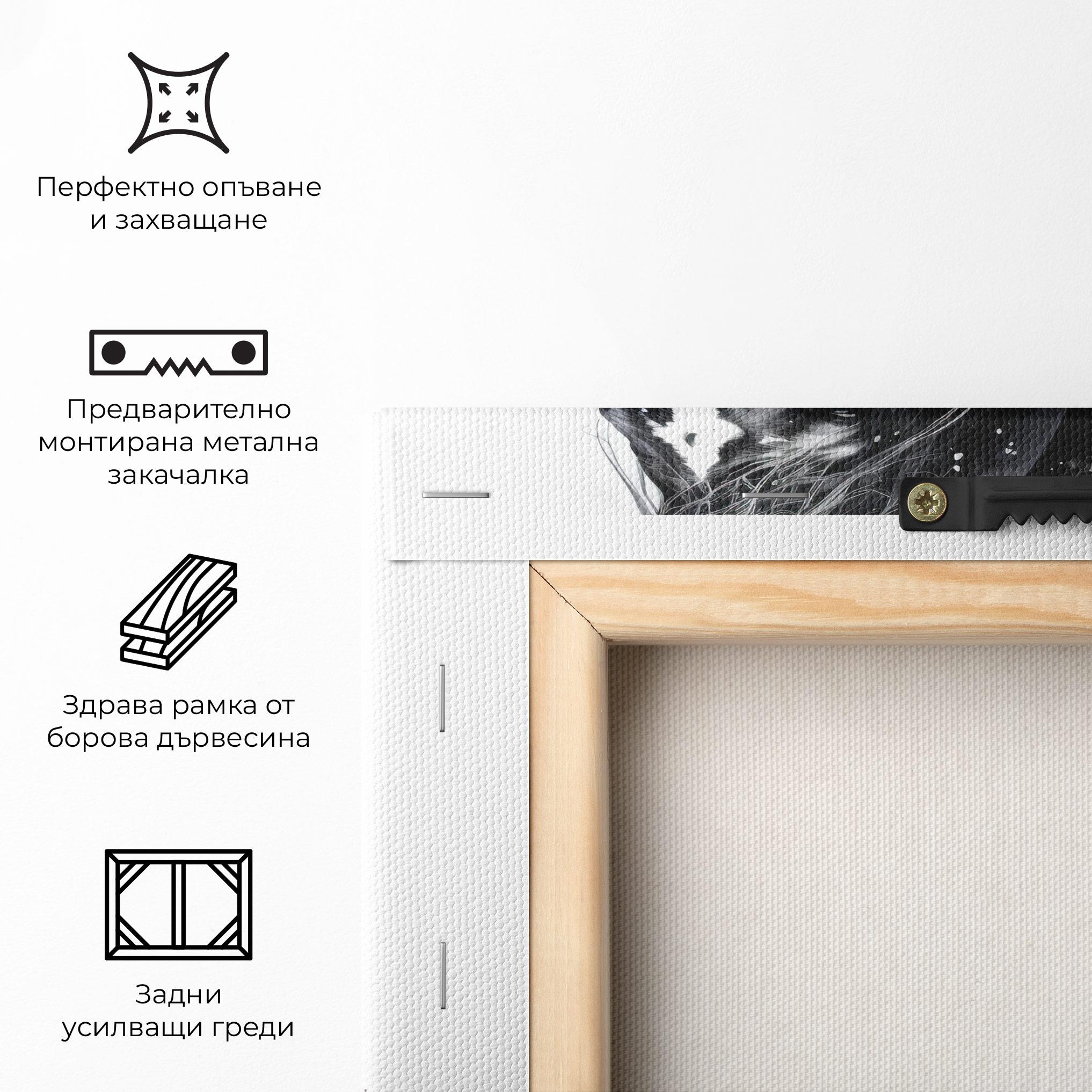 Картина на платно Black Horse mockup 5