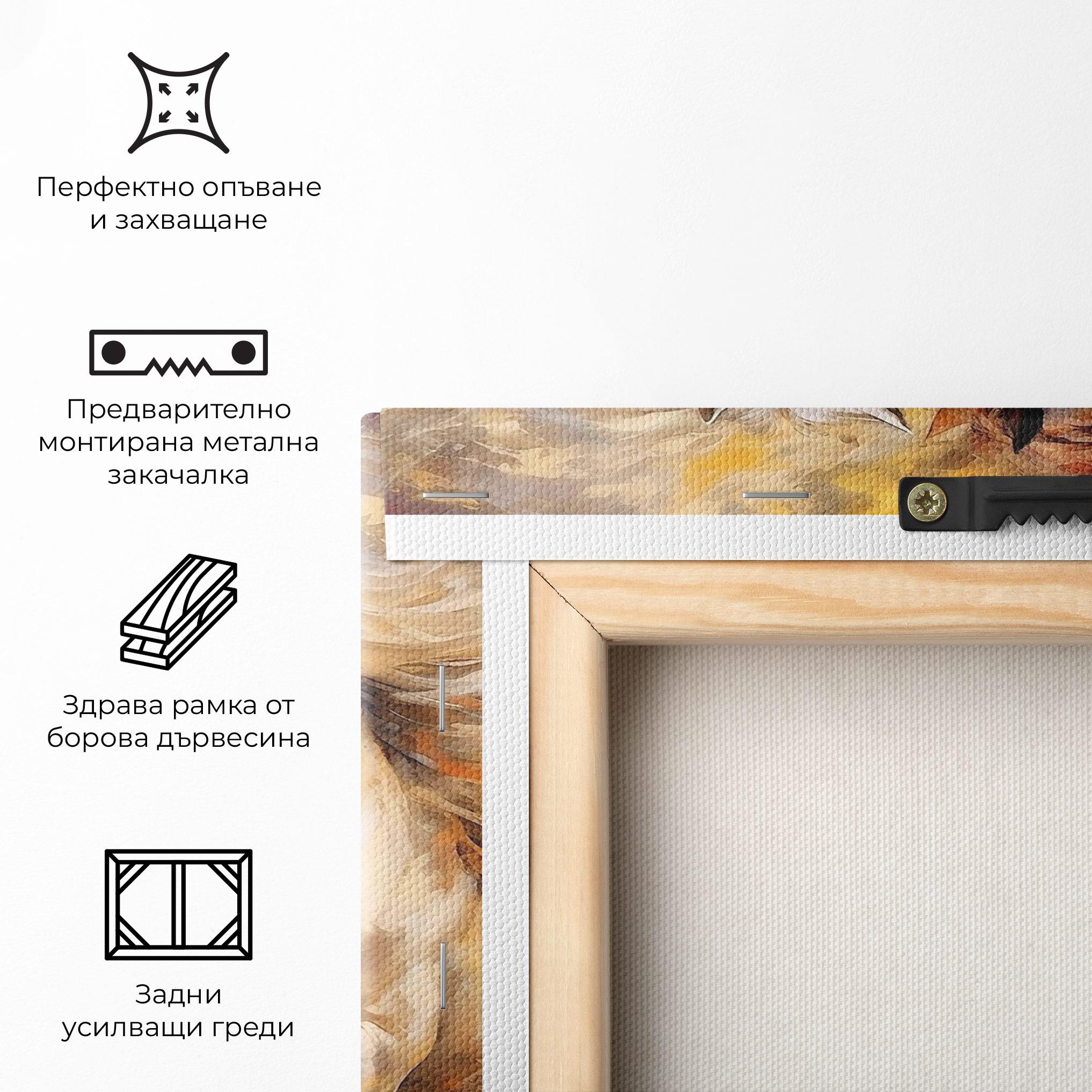 Картина на платно Brown White Horses mockup 5