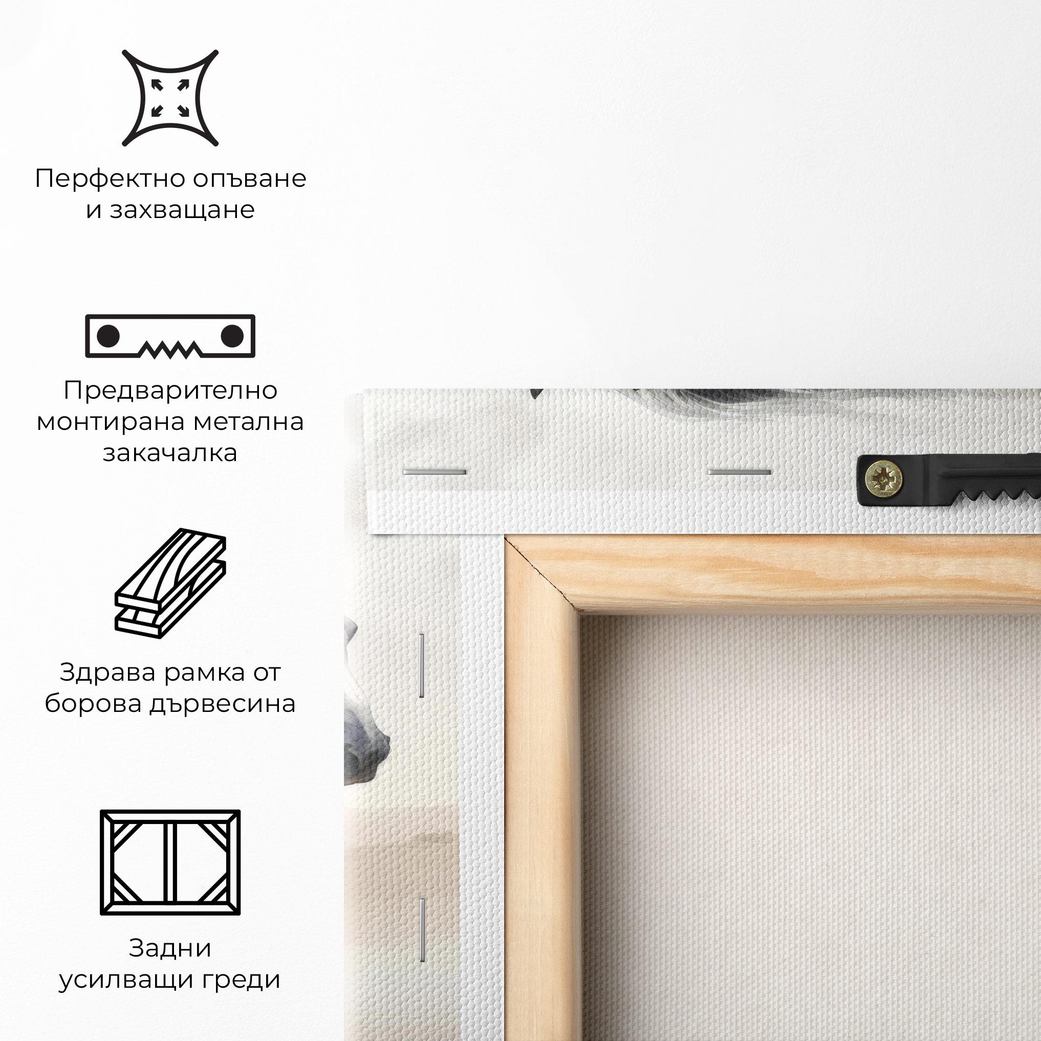 Картина на платно Light Grey Horse Galloping mockup 5