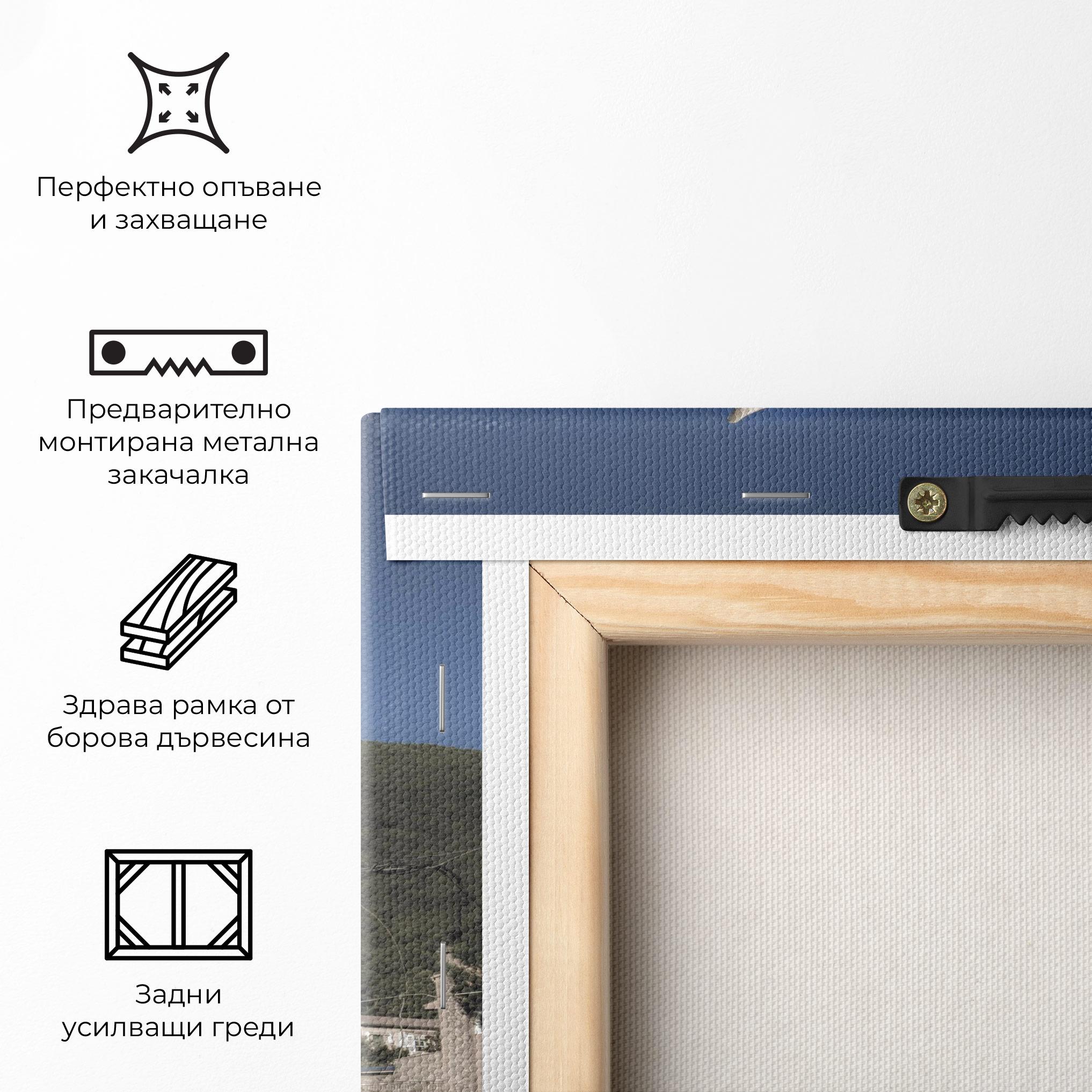 Картина на платно White Grey Horse mockup 5