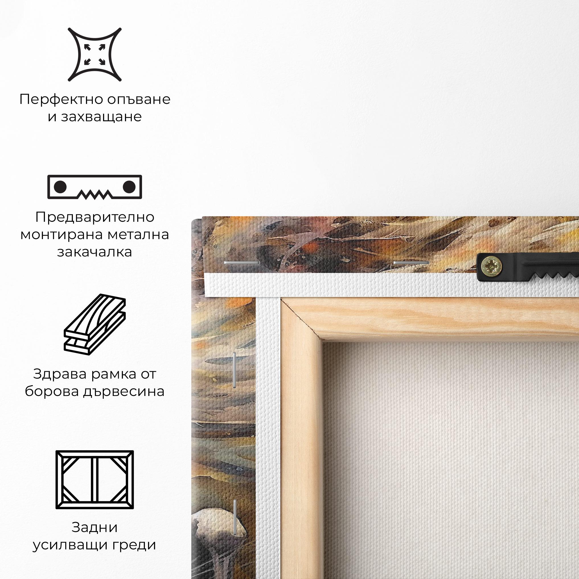 Картина на платно White Horse Painting mockup 5