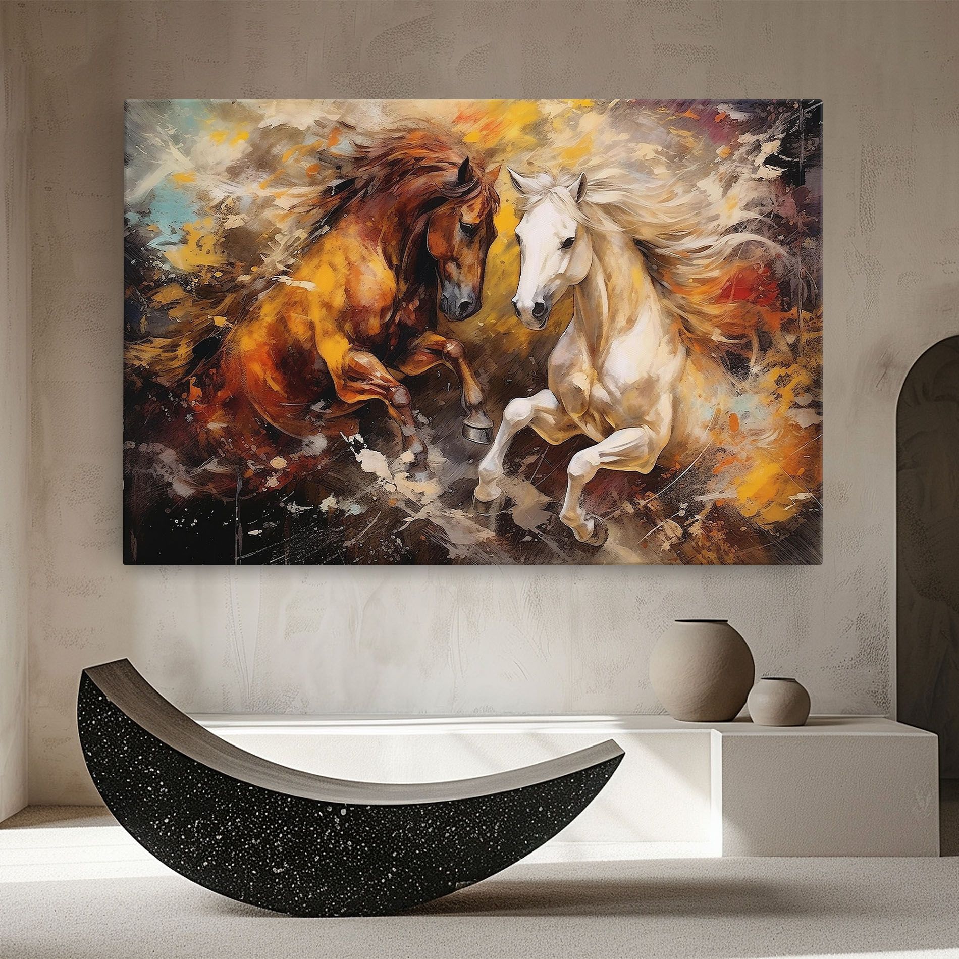 Brown White Horses mockup 8