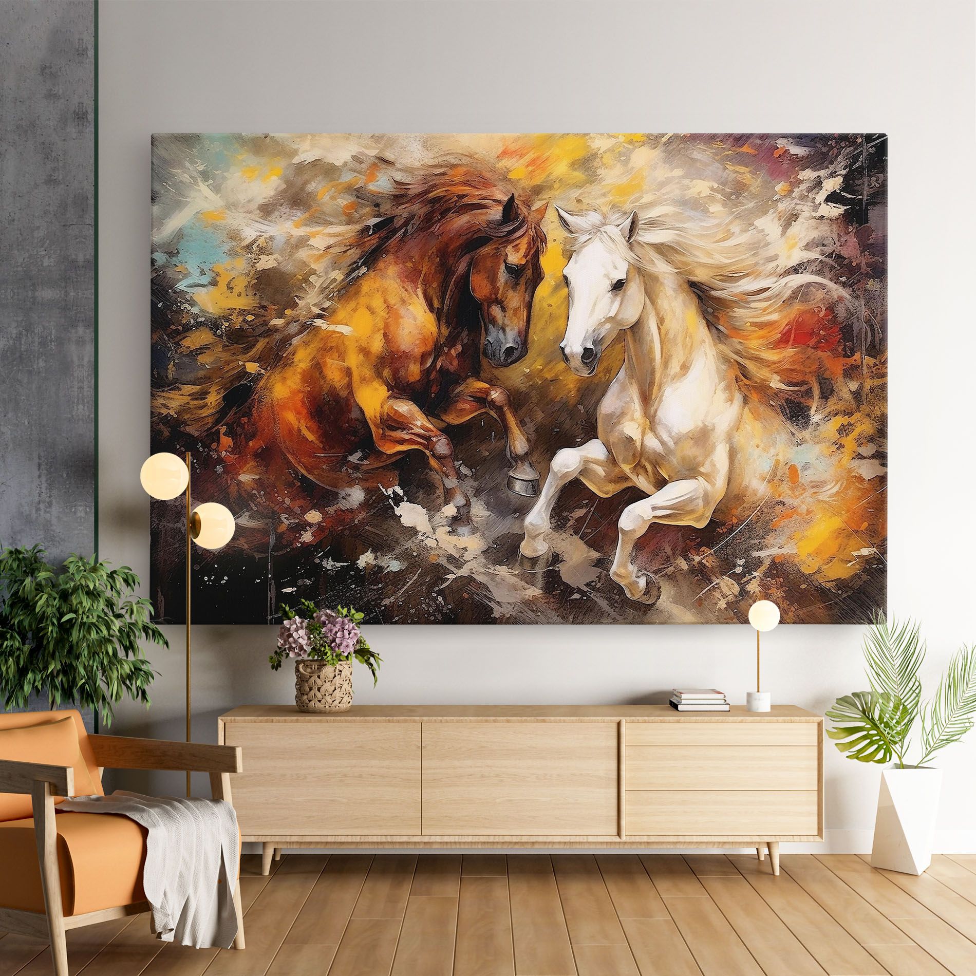 Brown White Horses mockup 9