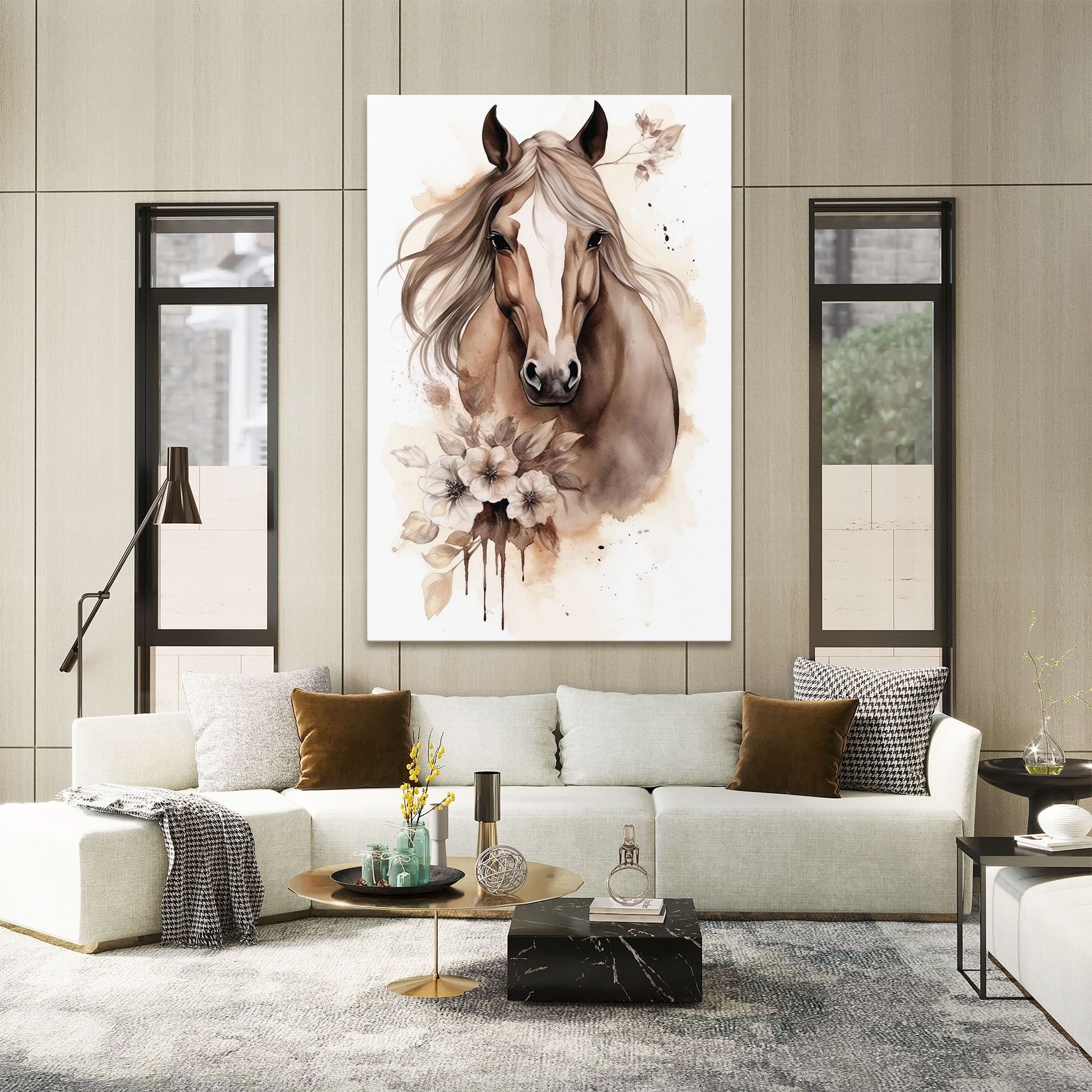 Flower Brown Horse mockup 2