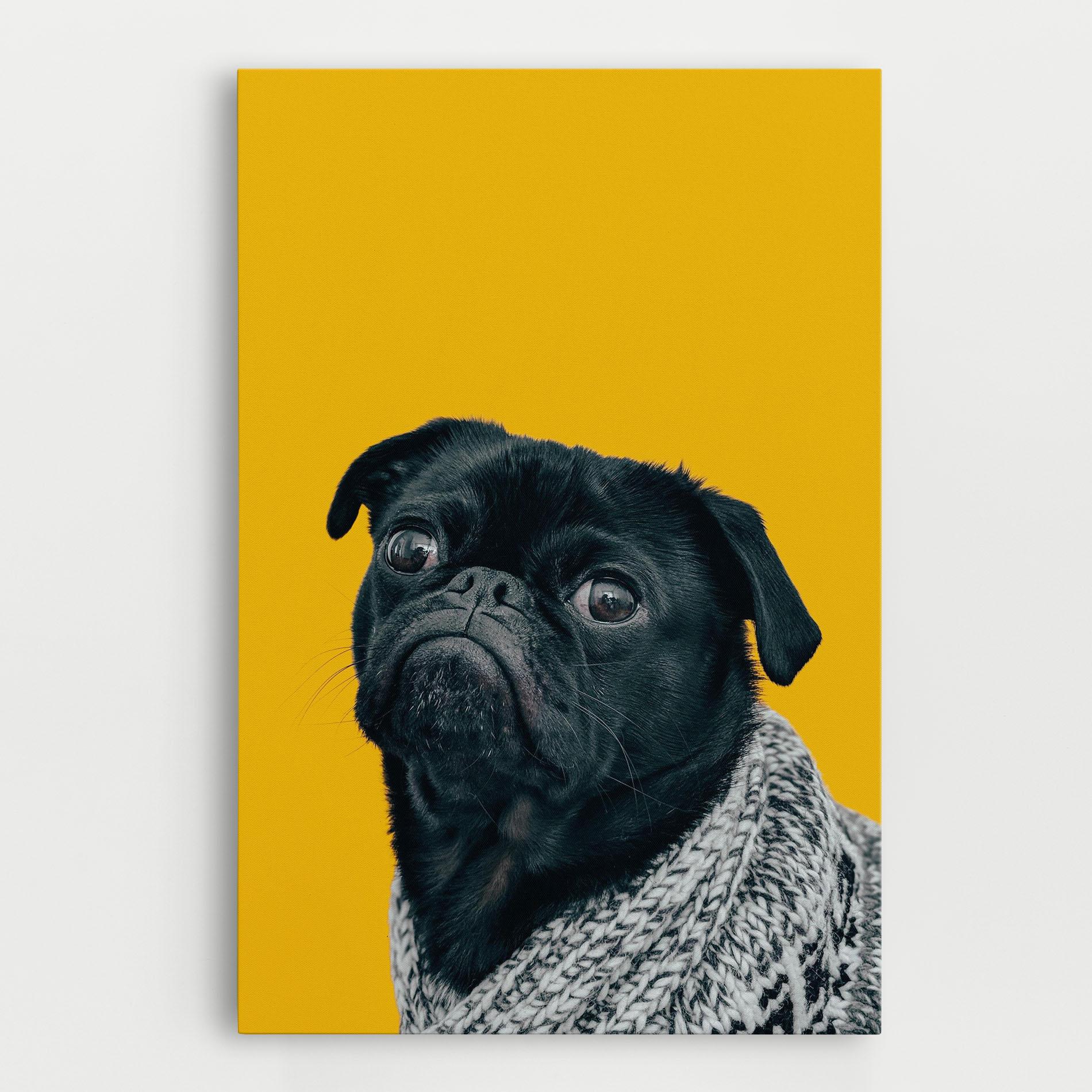 Картина на платно Black Pug mockup 0