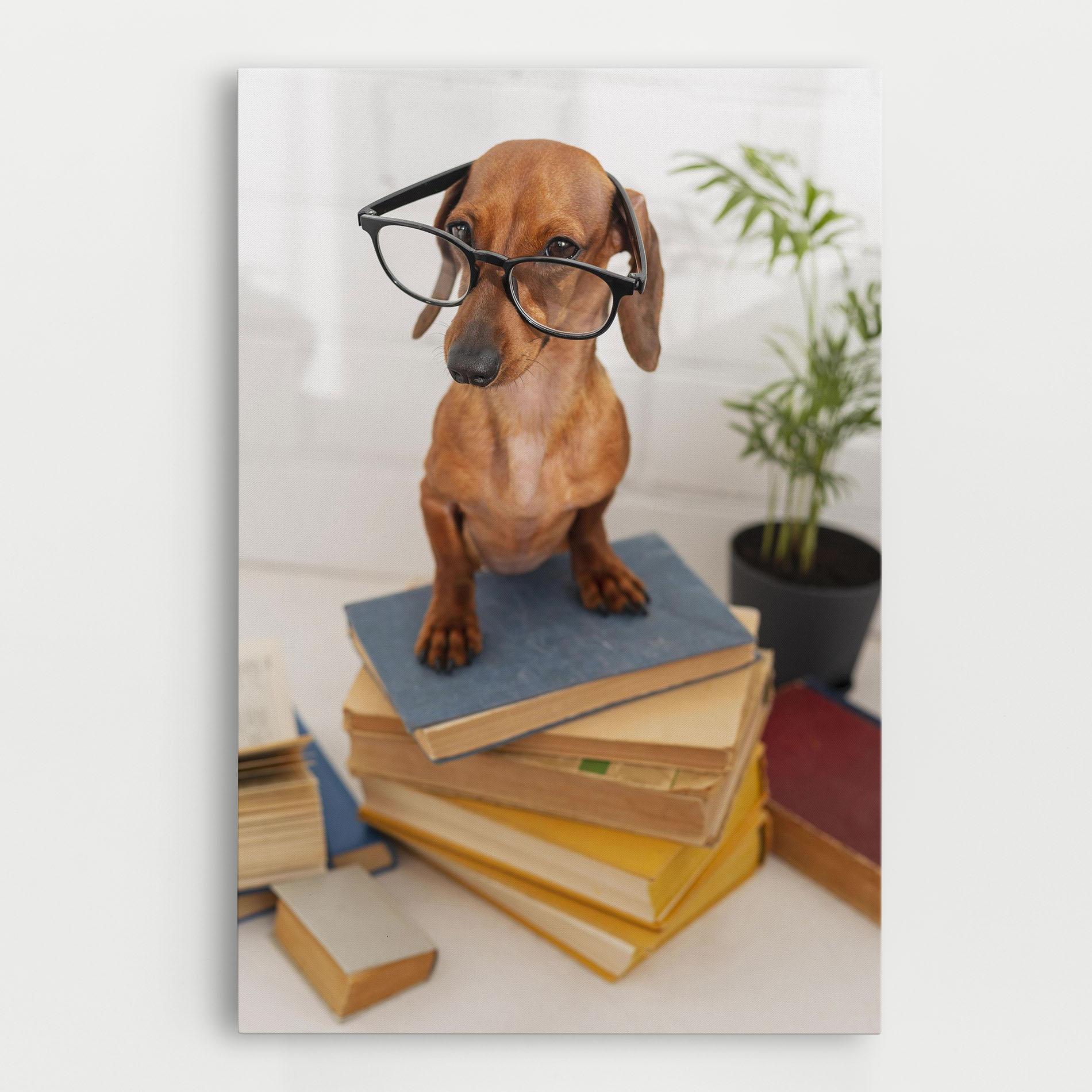 Картина на платно Books Cute Dog mockup 0