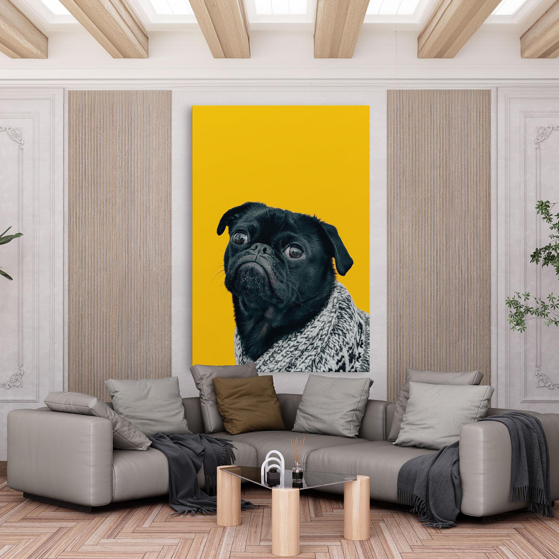 Картина на платно Black Pug mockup 6