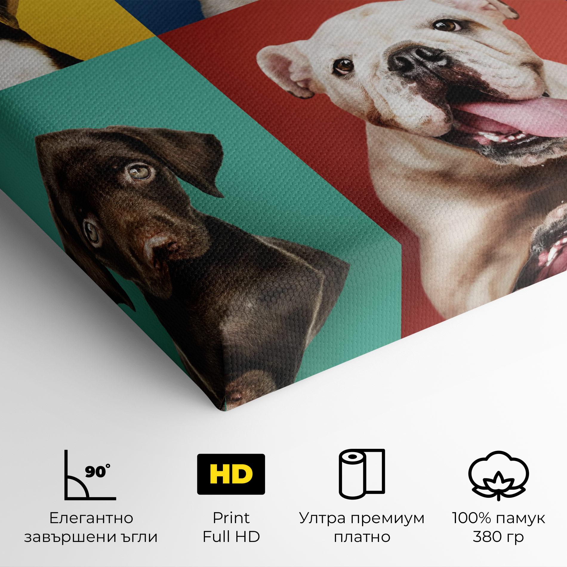 Картина на платно Adorable Puppies Mix mockup 4