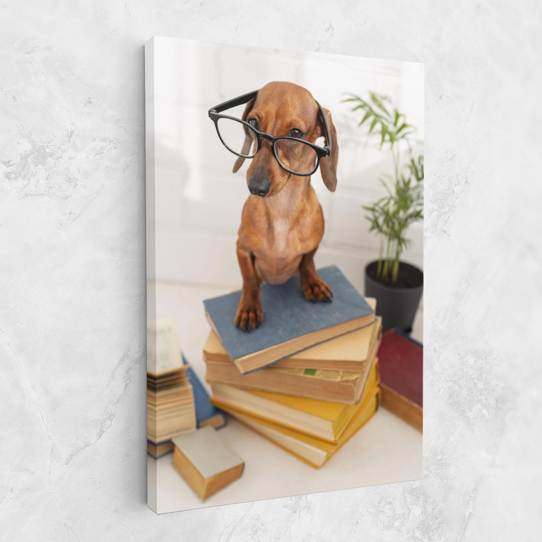 Картина на платно Books Cute Dog mockup 1
