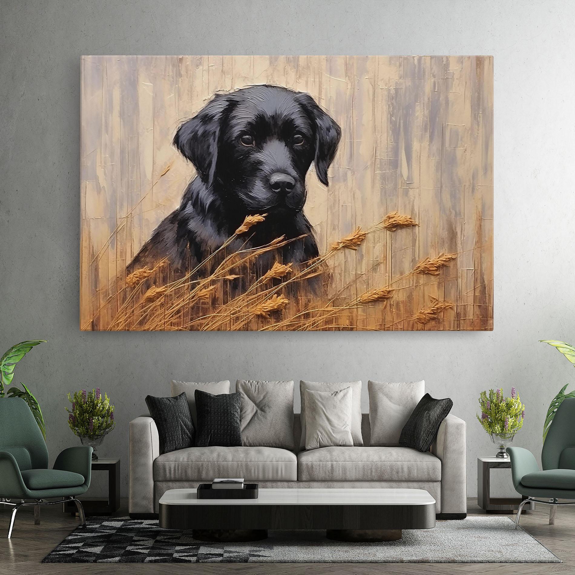 Картина на платно Black Dog Art mockup 7