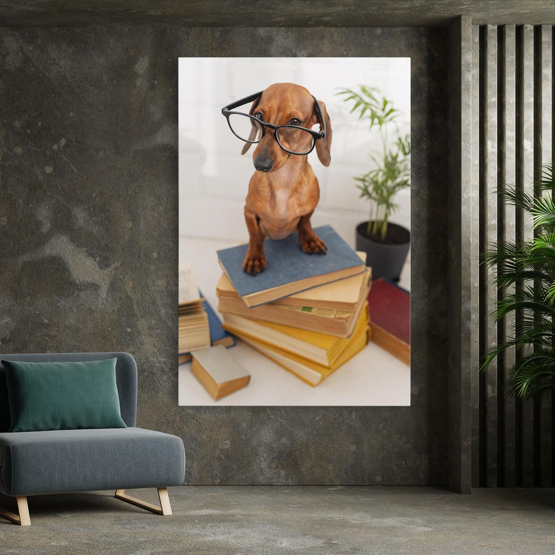 Картина на платно Books Cute Dog mockup 7