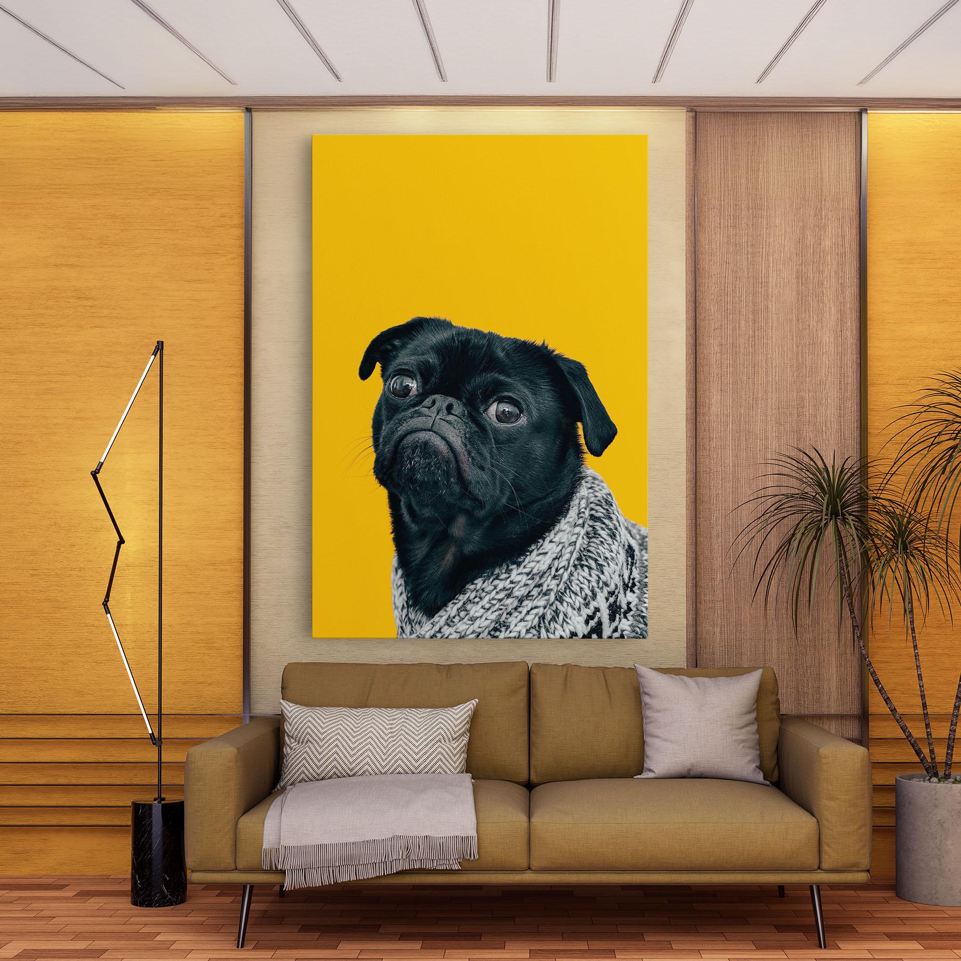 Картина на платно Black Pug mockup 9