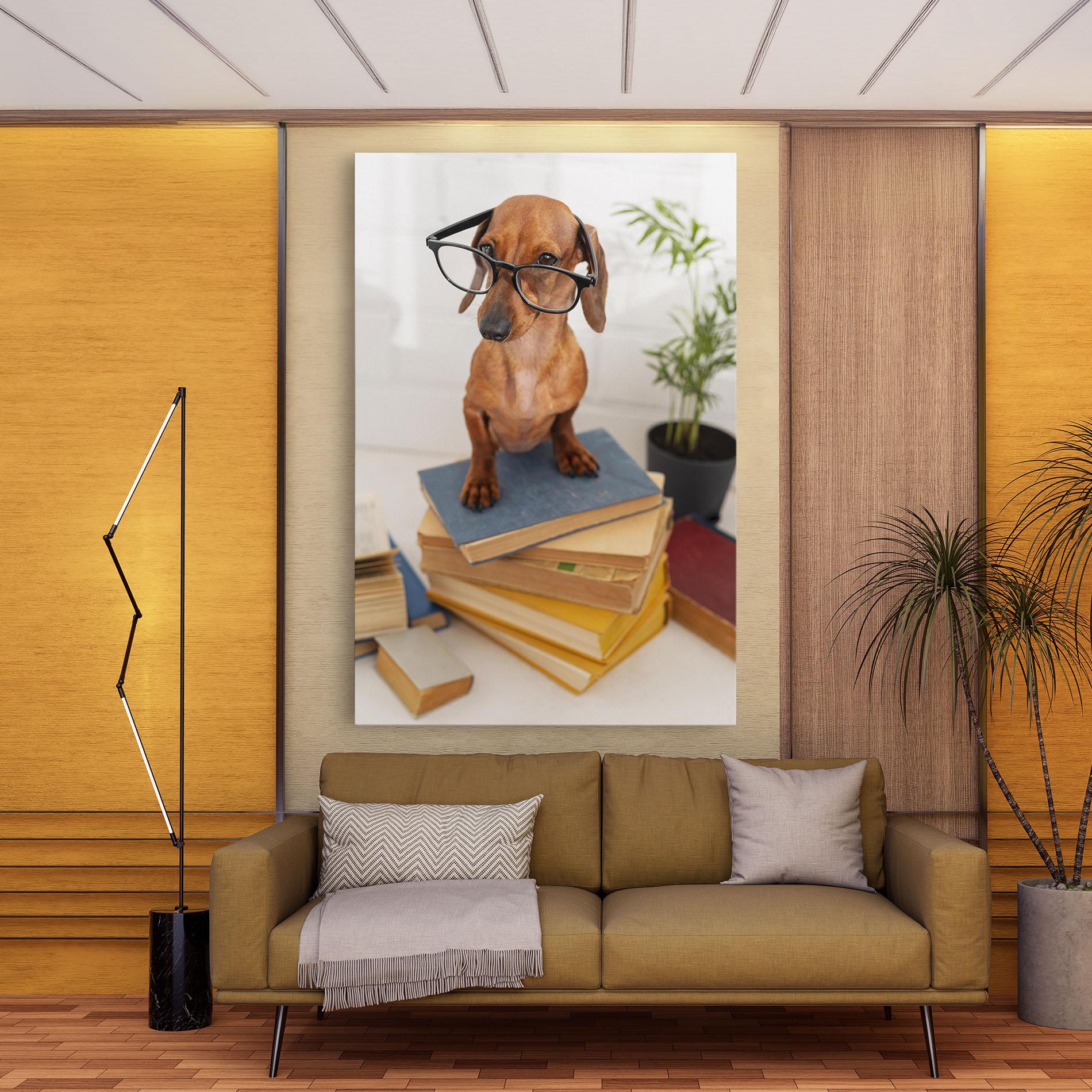 Картина на платно Books Cute Dog mockup 9