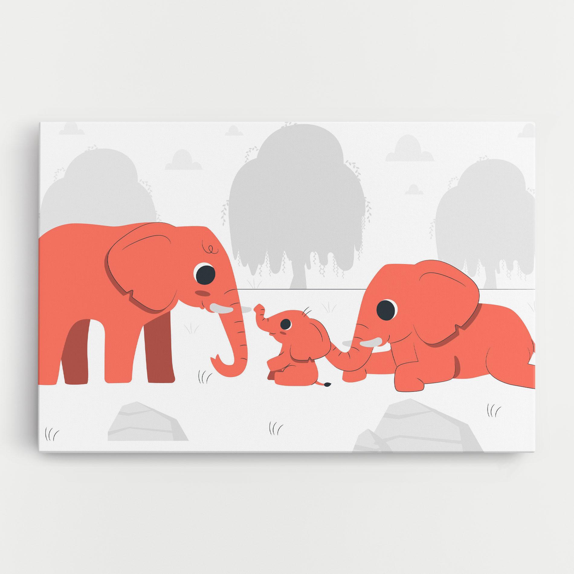 Картина на платно Orange Elephant mockup 0