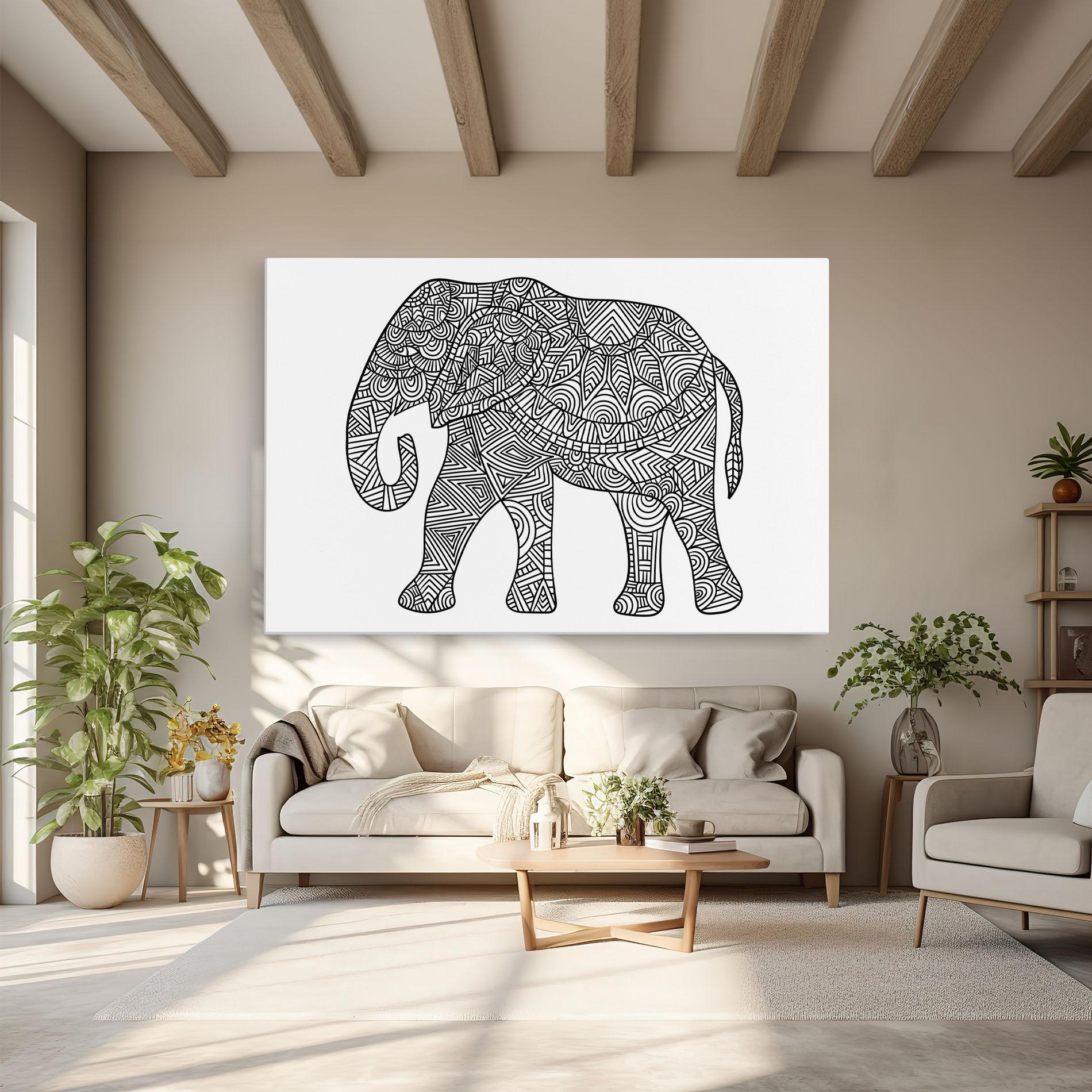 Картина на платно Elephant Mandala mockup 6