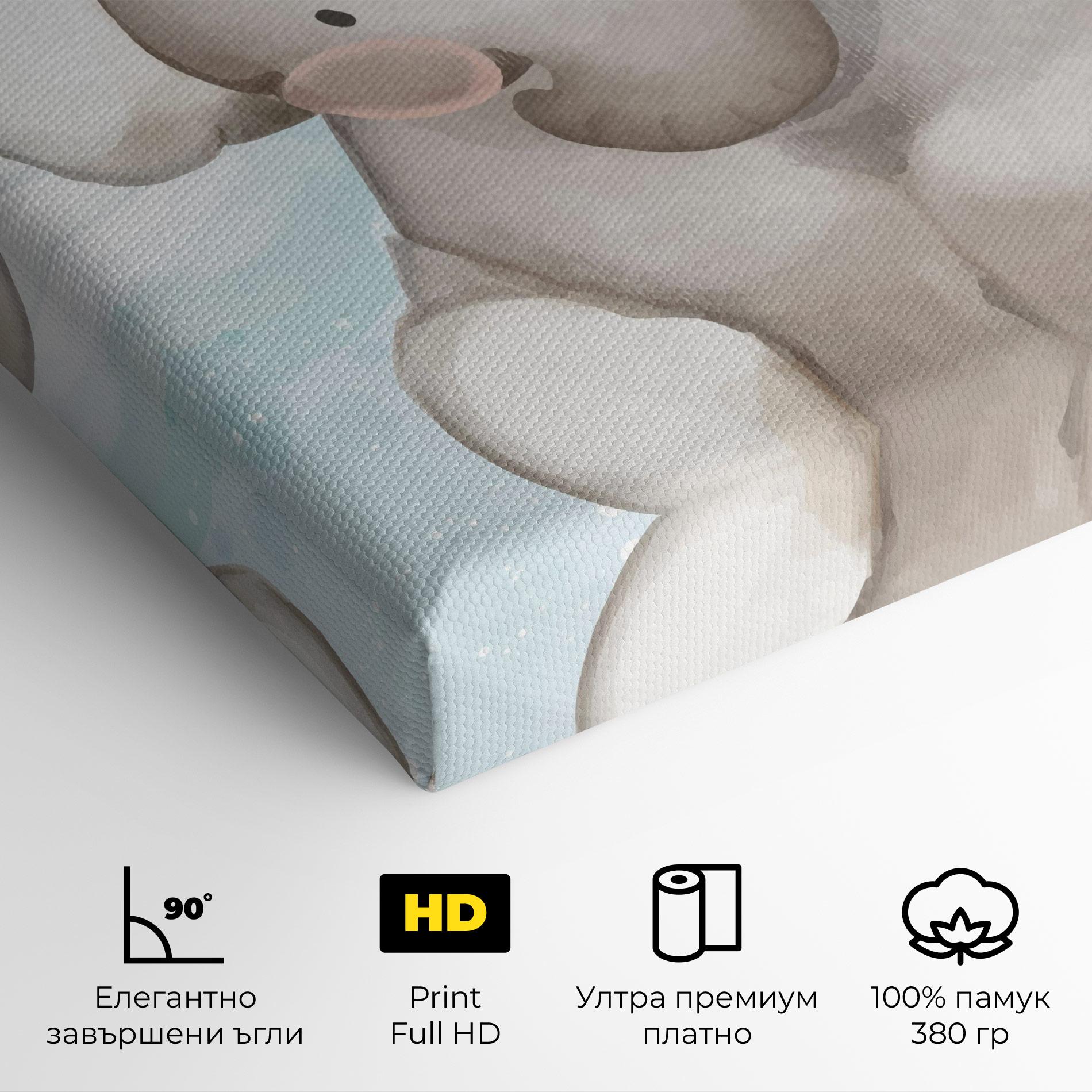 Картина на платно Elephant On Blue mockup 4