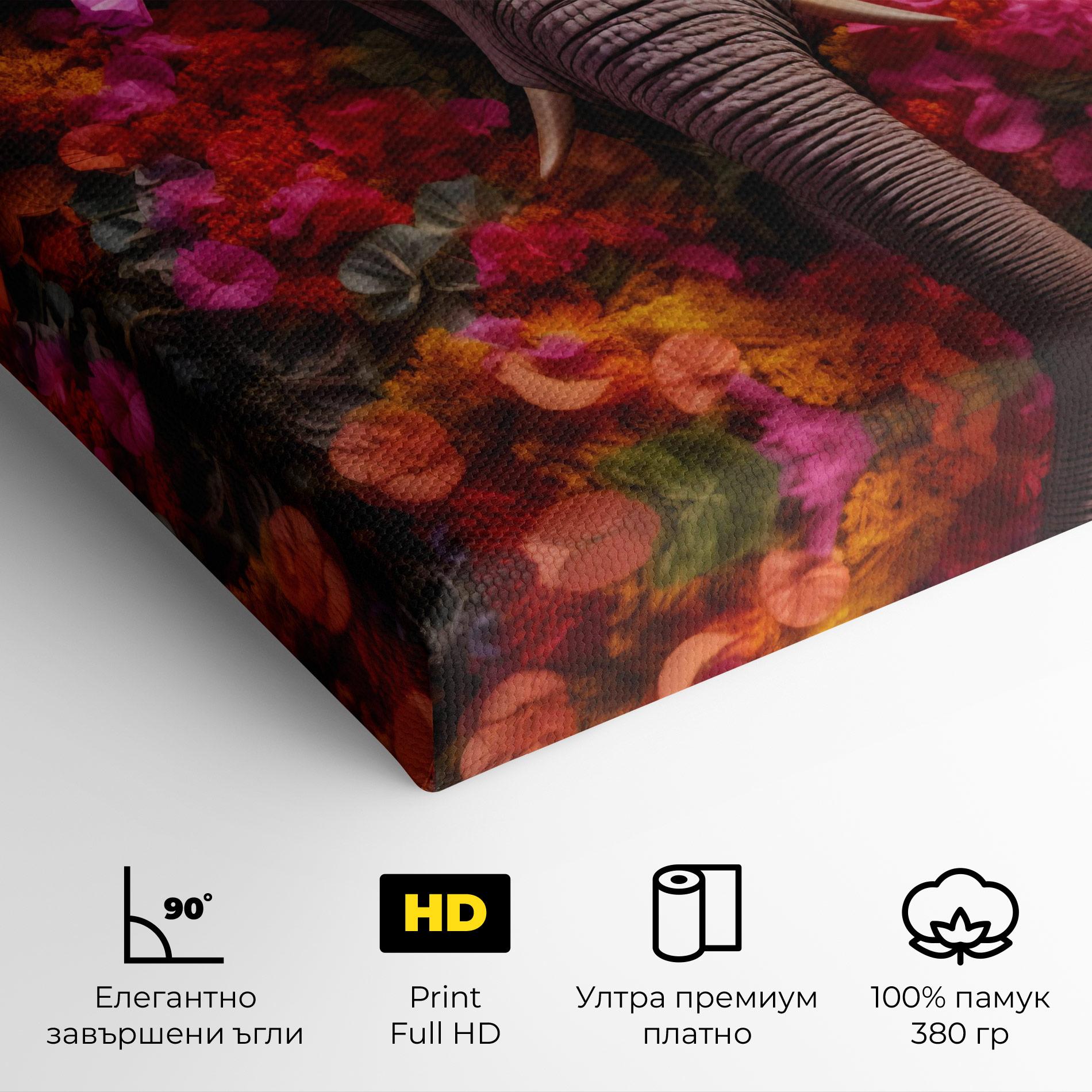 Картина на платно Flower Elephant mockup 4